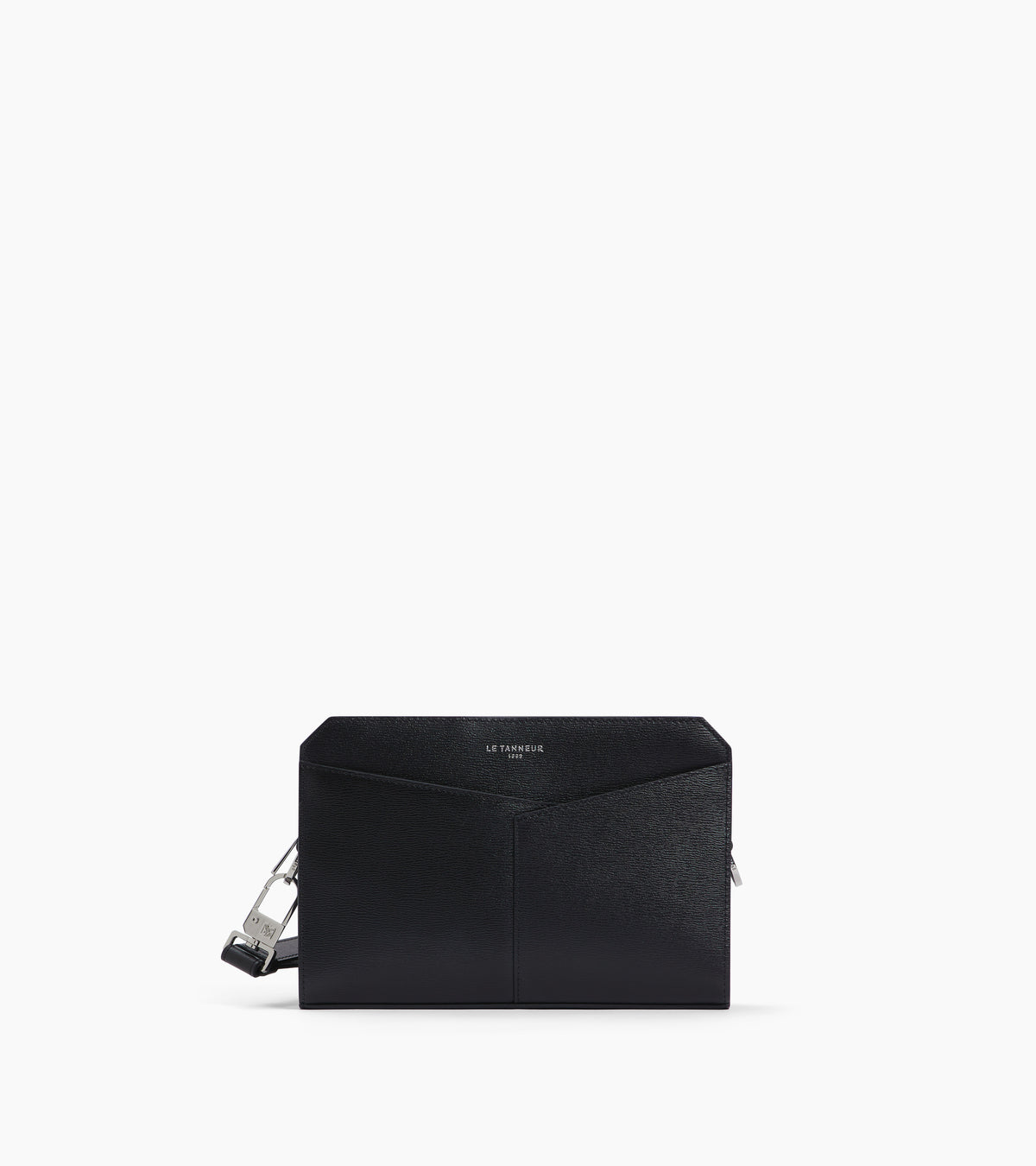 Anatole pouch with strap in bonded and smooth leather