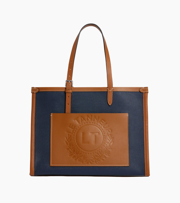 Le 125 large tote bag in grained leather