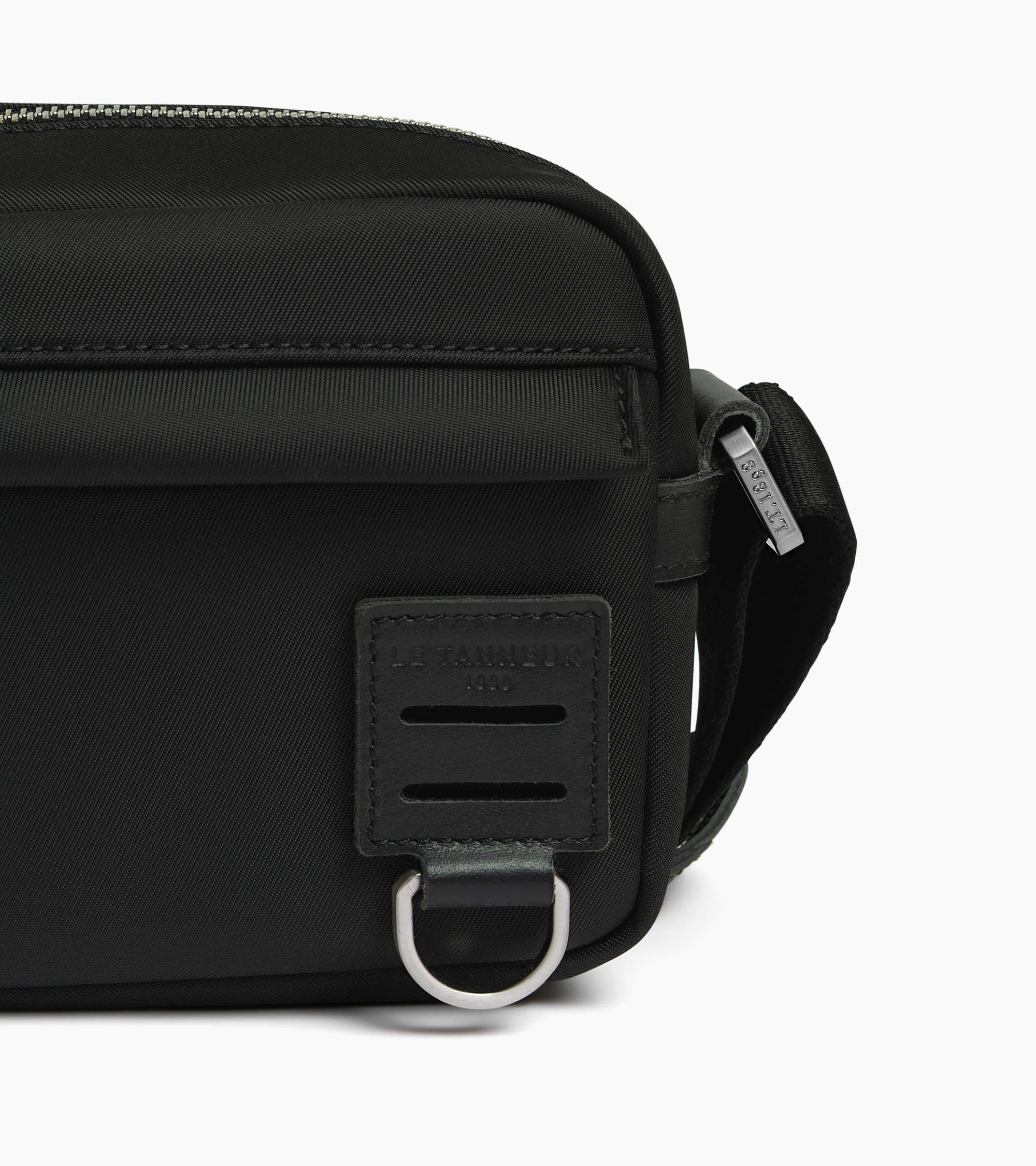 Basile small shoulder bag in nylon canvas and smooth leather