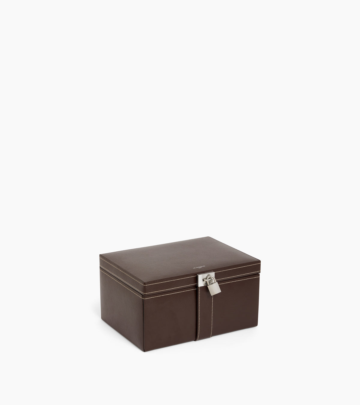 Large jewelry box in leather