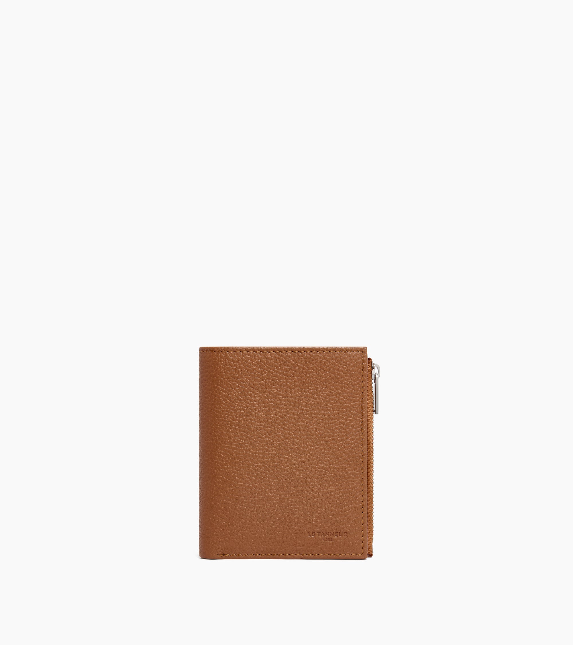Charles medium zipped wallet in grained leather