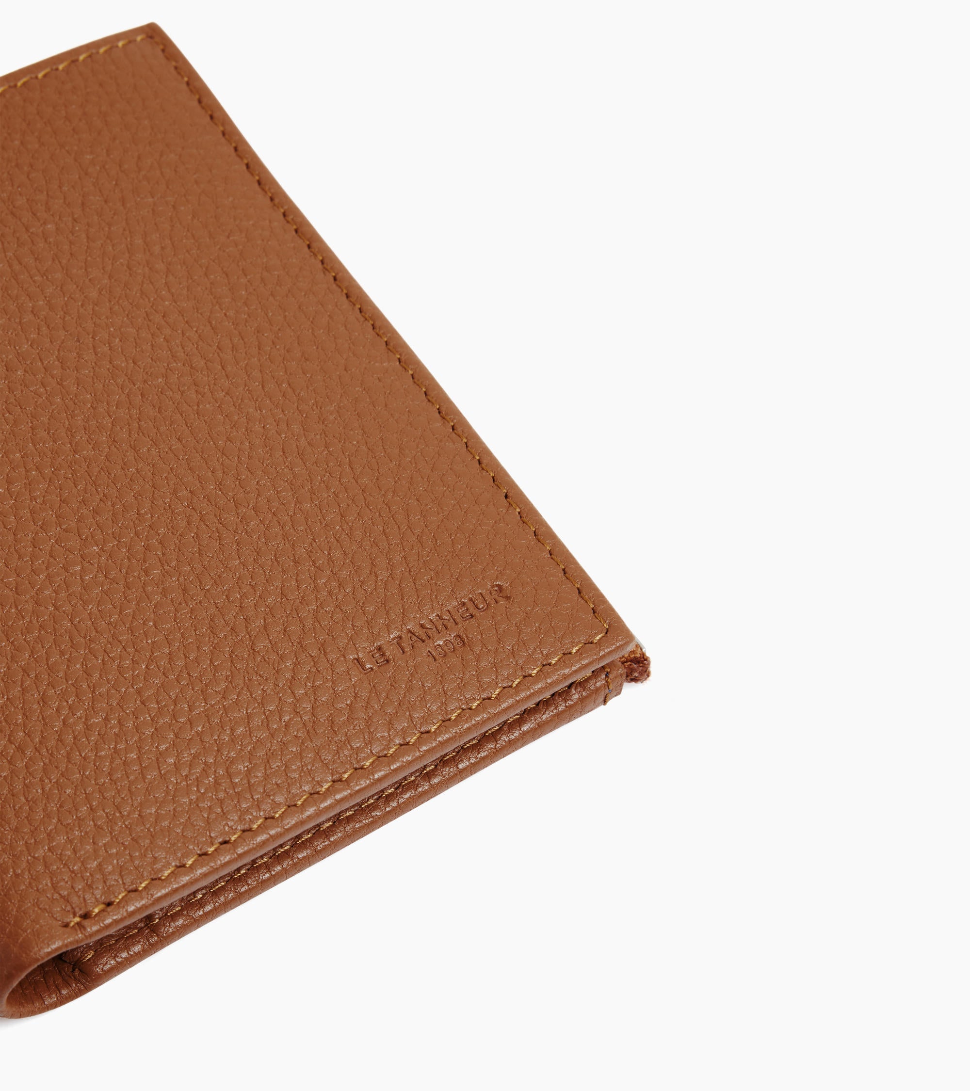 Charles medium zipped wallet in grained leather