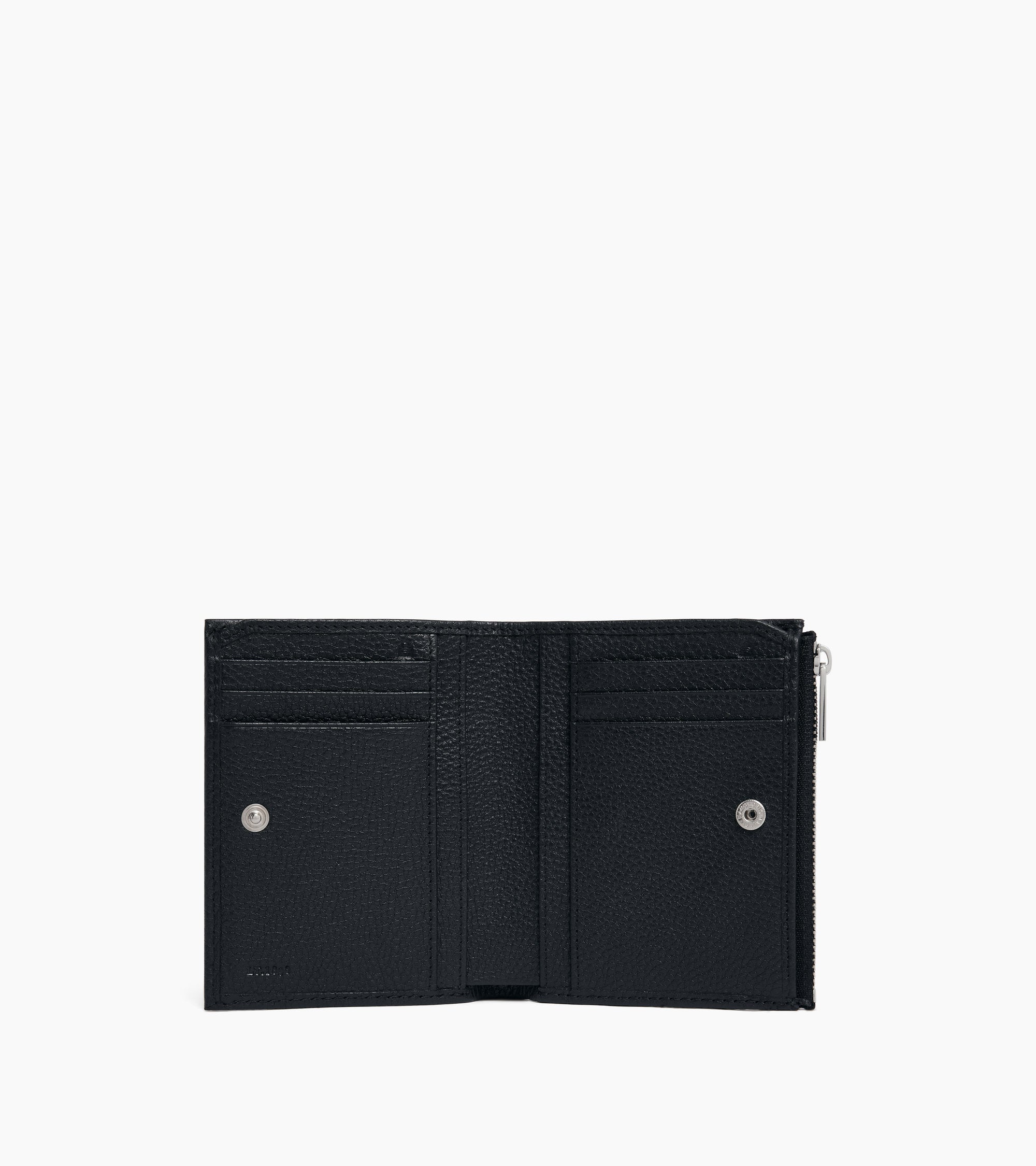 Charles medium zipped wallet in grained leather