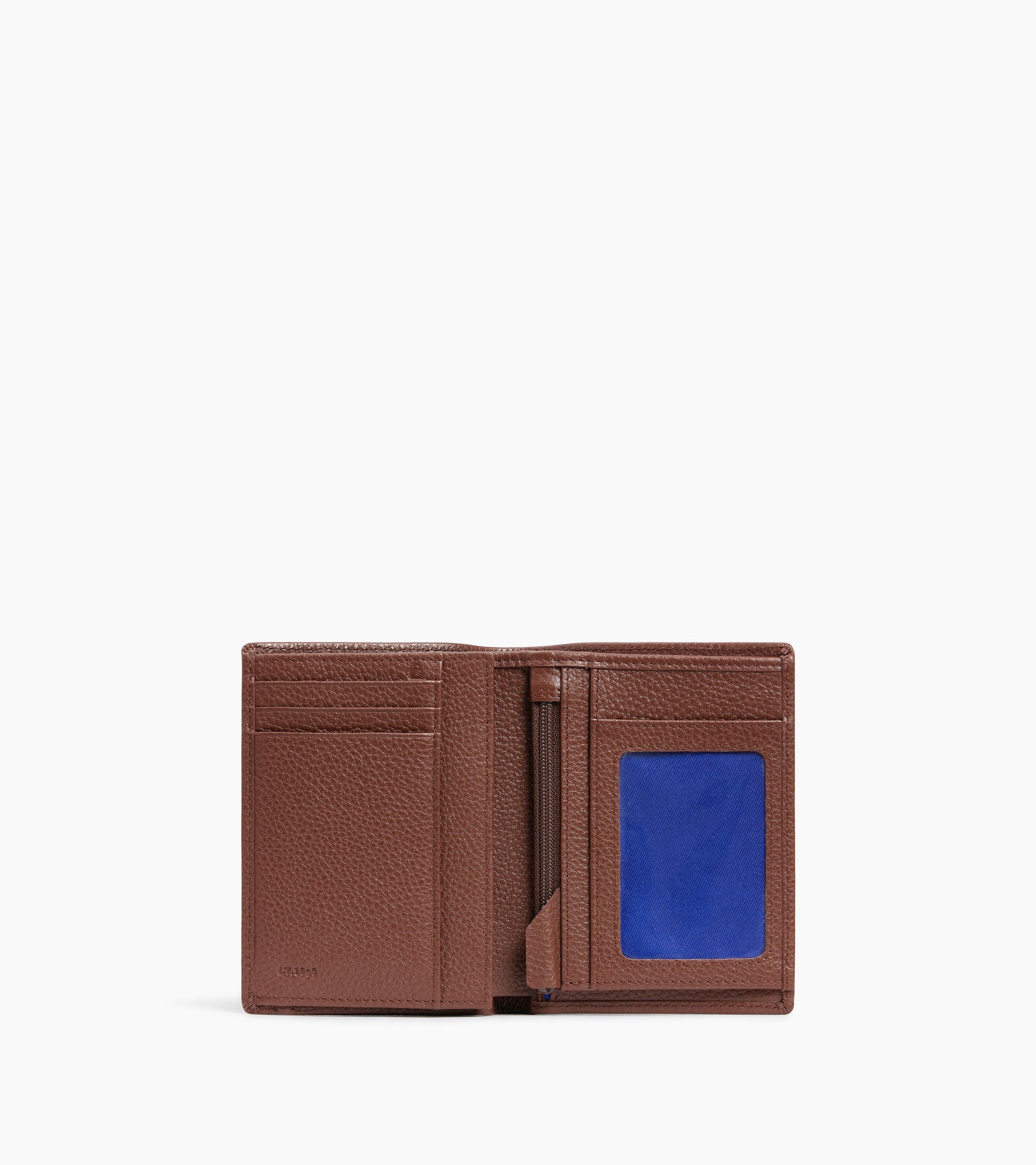 Charles medium-sized zipped wallet with 2 gussets in grained leather