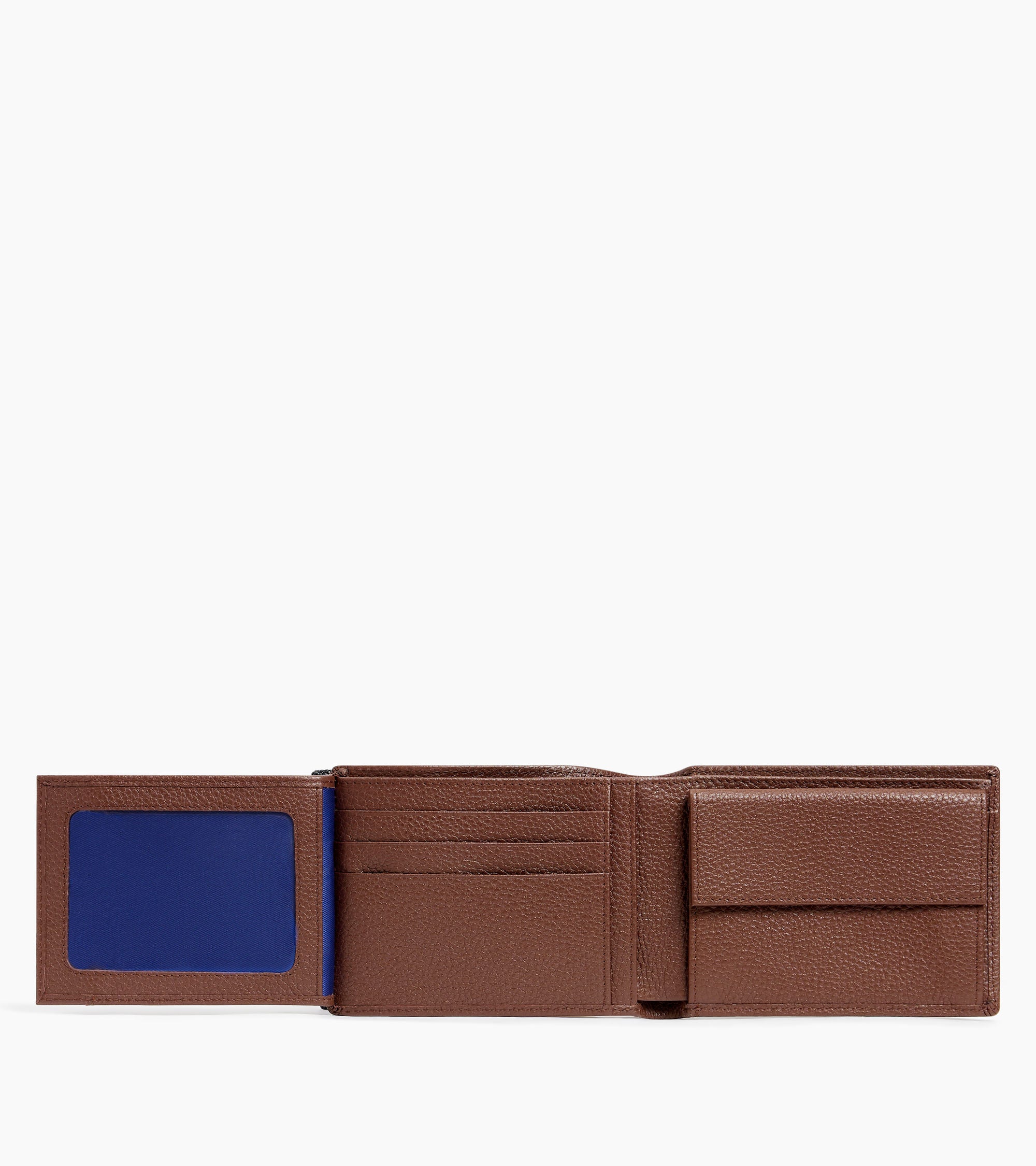 Charles flap wallet with 2 gussets in grained leather