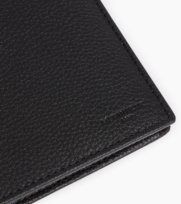 Charles flap wallet with 2 gussets in grained leather