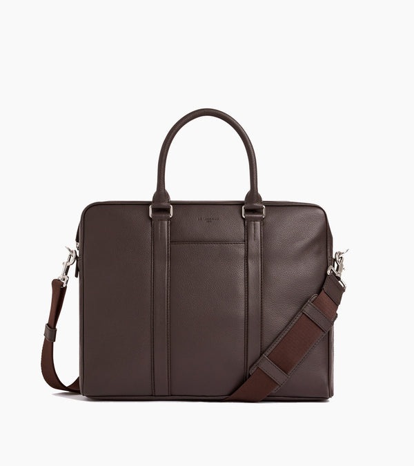 Charles 14" briefcase in grained leather