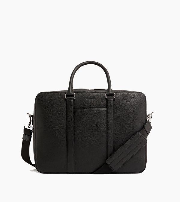 Charles 15" briefcase with 3 expanding compartments in grained leather