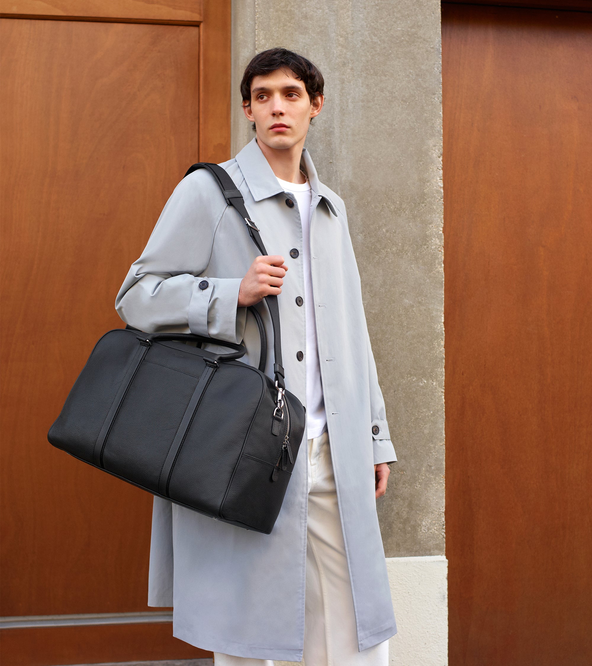 Charles Travel duffle in grained leather