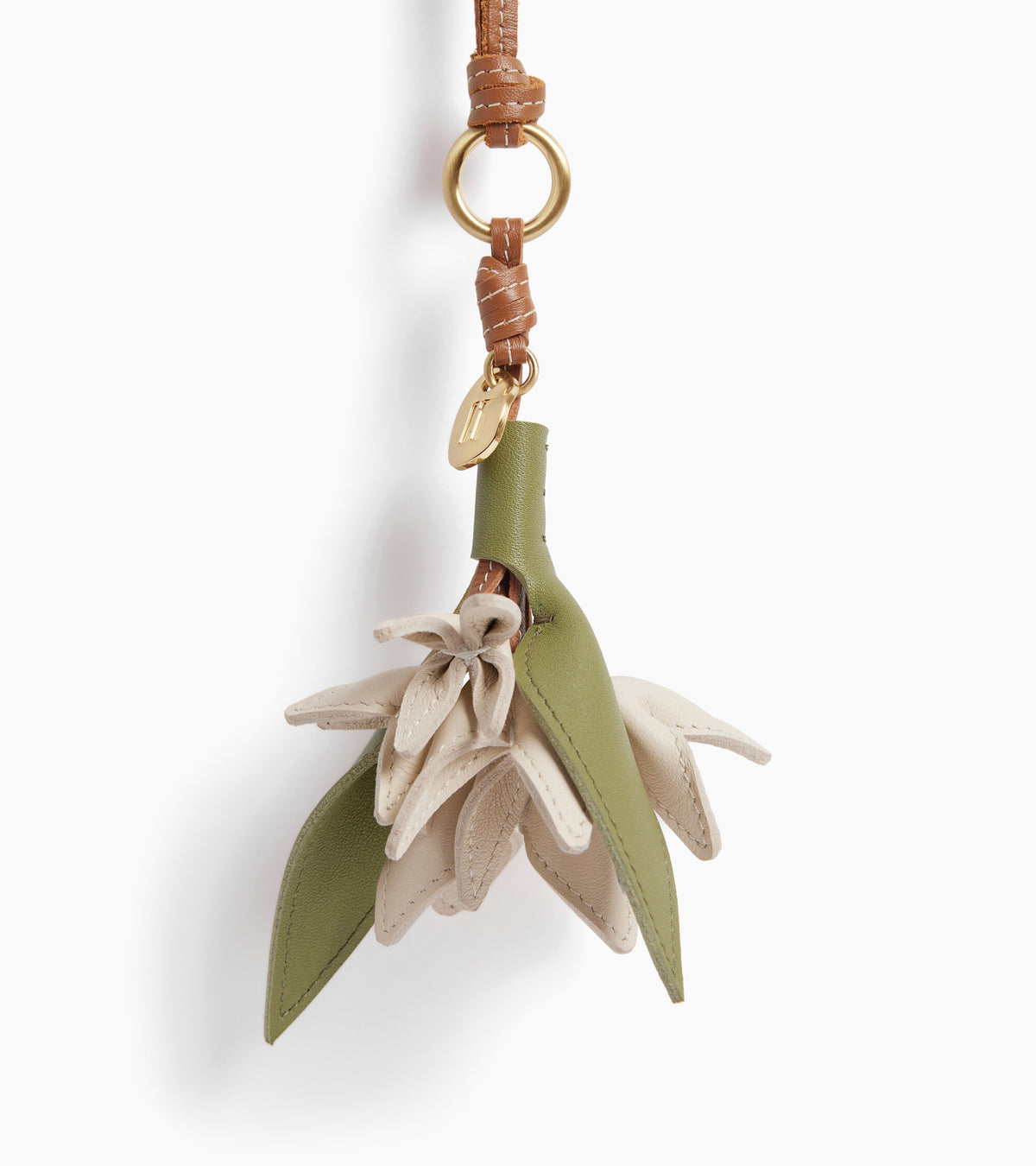 Grained leather flower charms