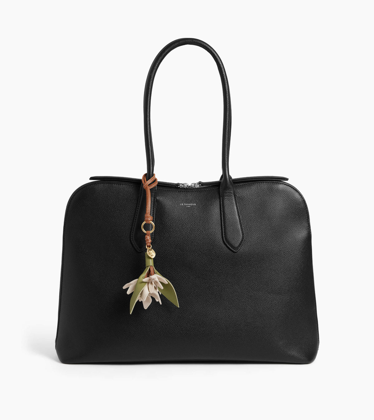 Grained leather flower charms