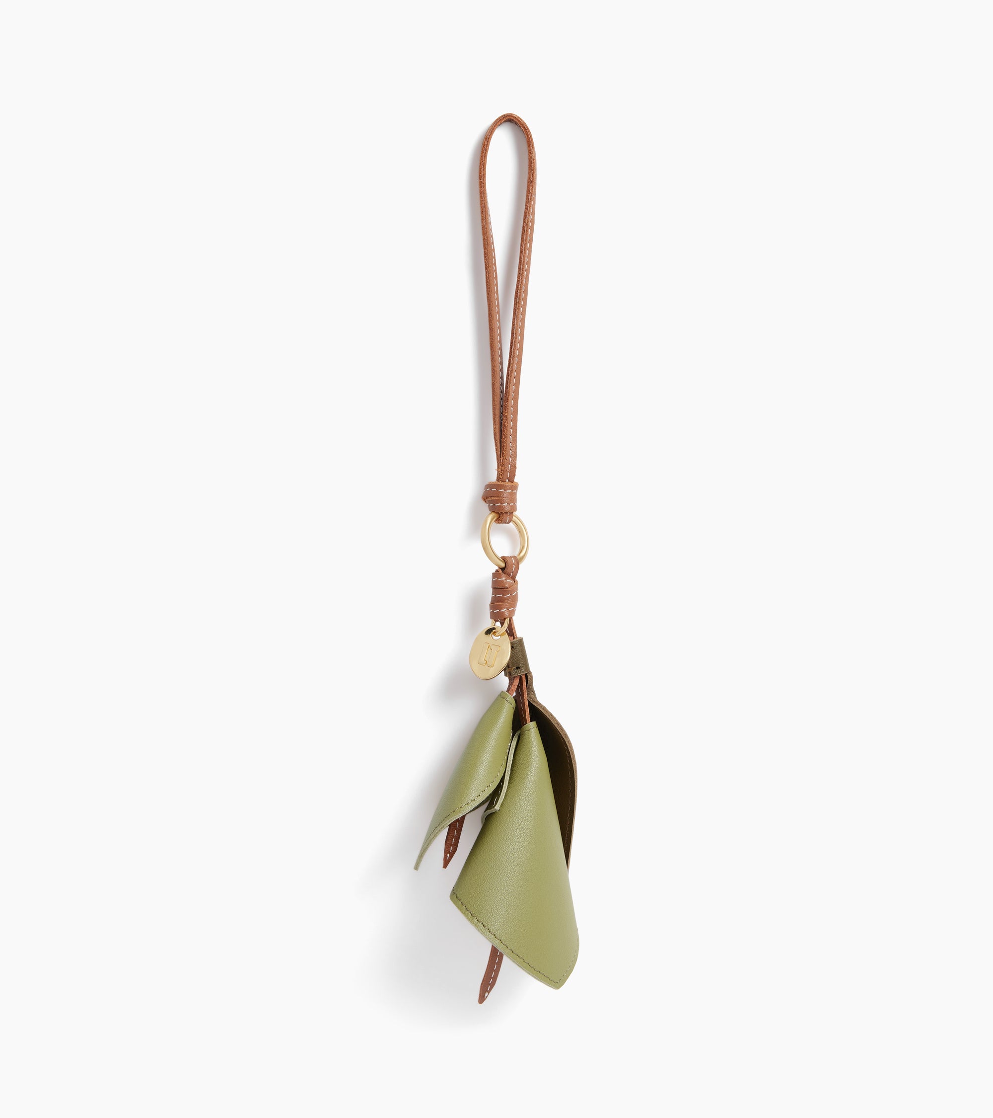 Grained leather flower charms