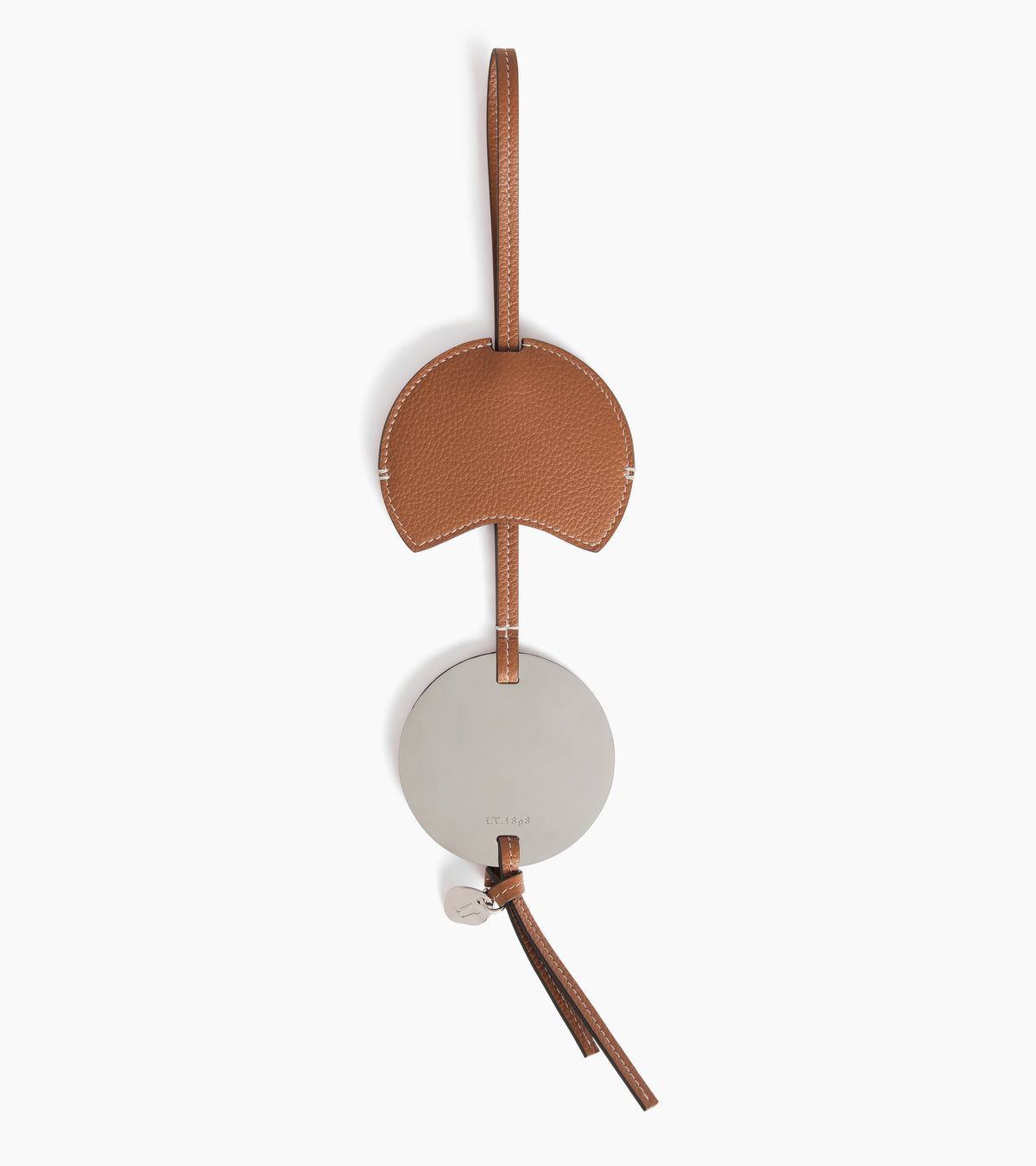 Mirror charm in grained leather