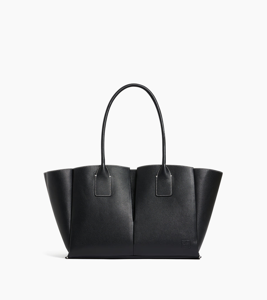 large tote bag in grained leather
