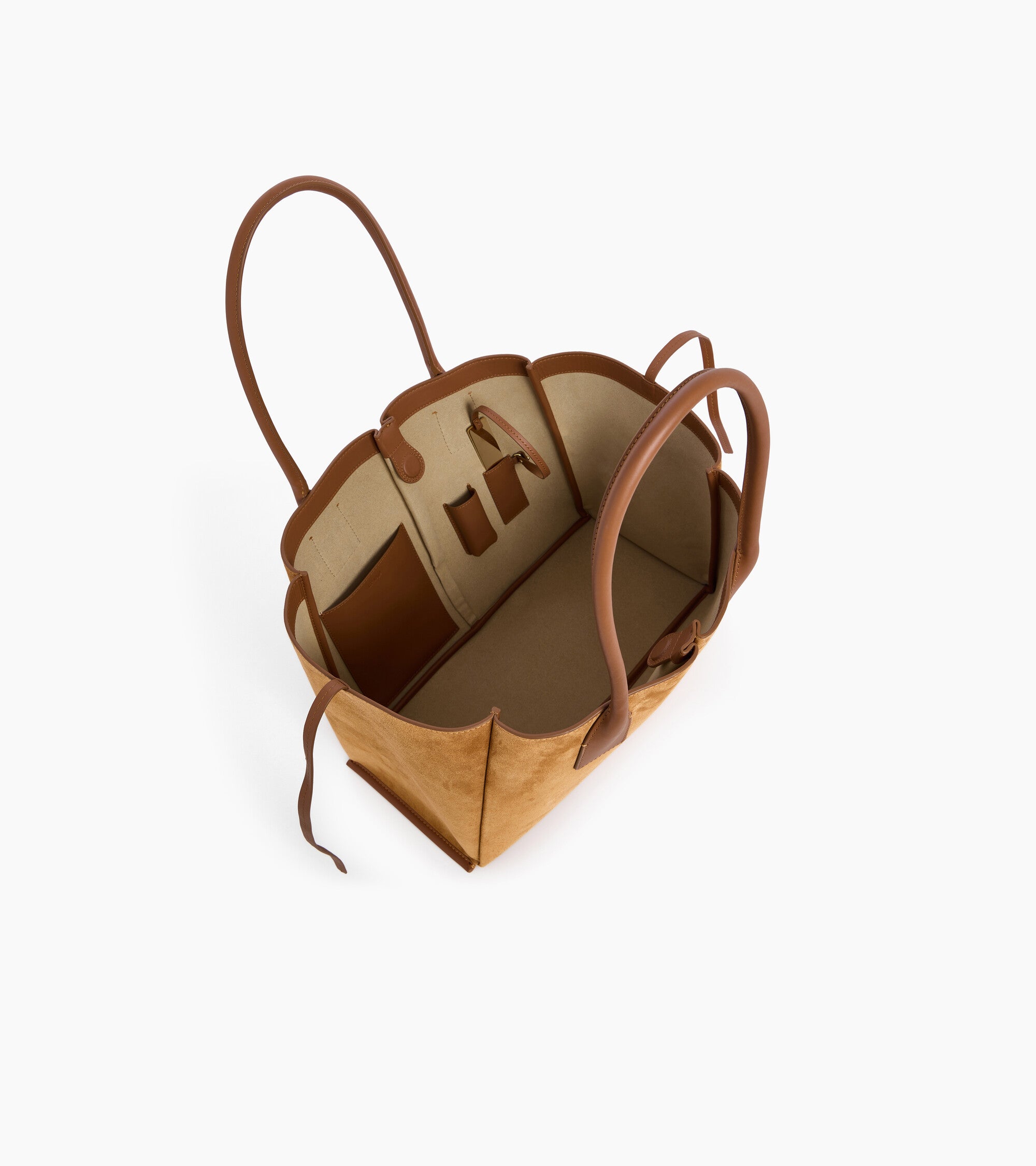 Elena large tote bag in suede split leather