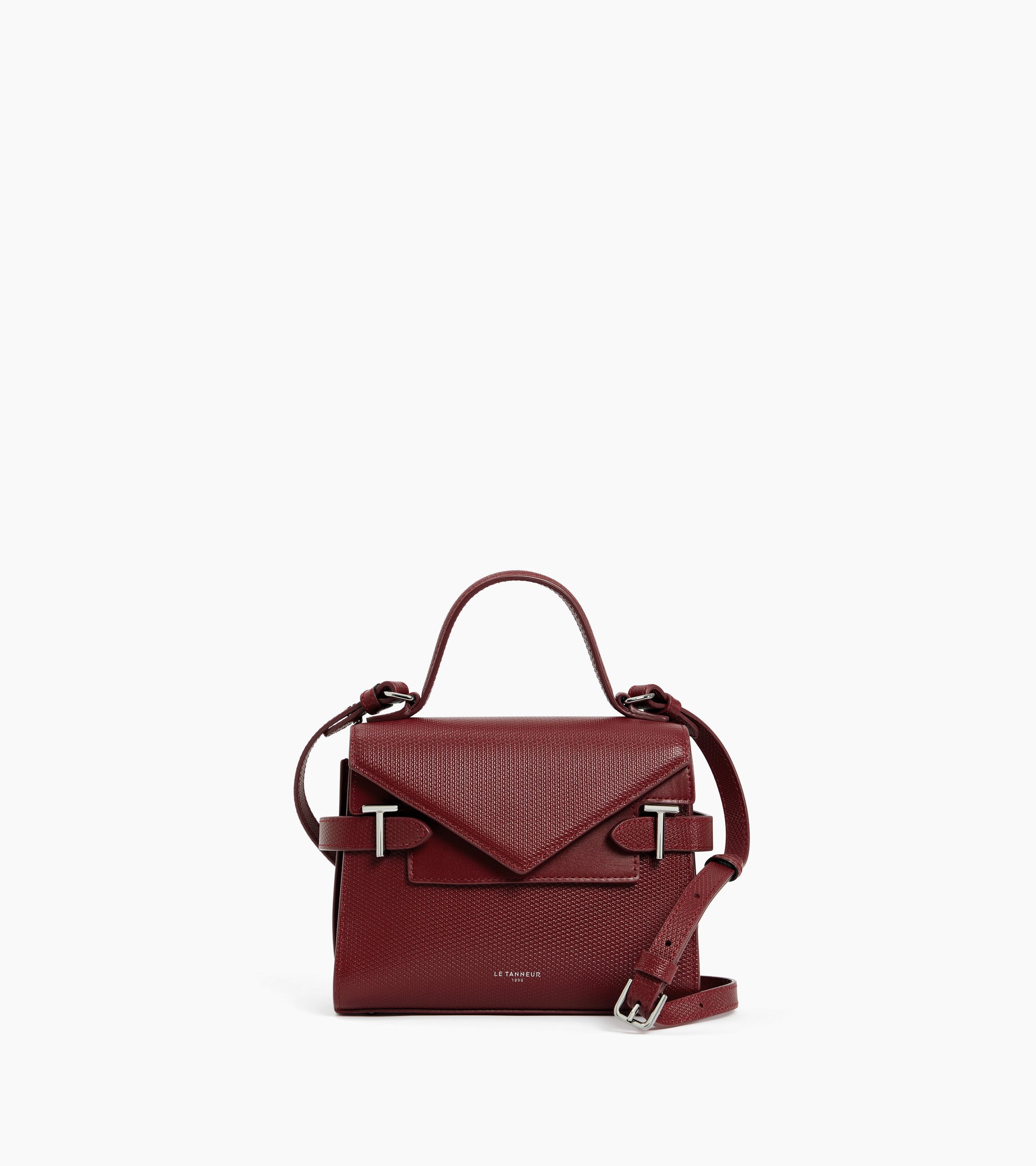 Emilie small handbag with double flap in T-signature leather