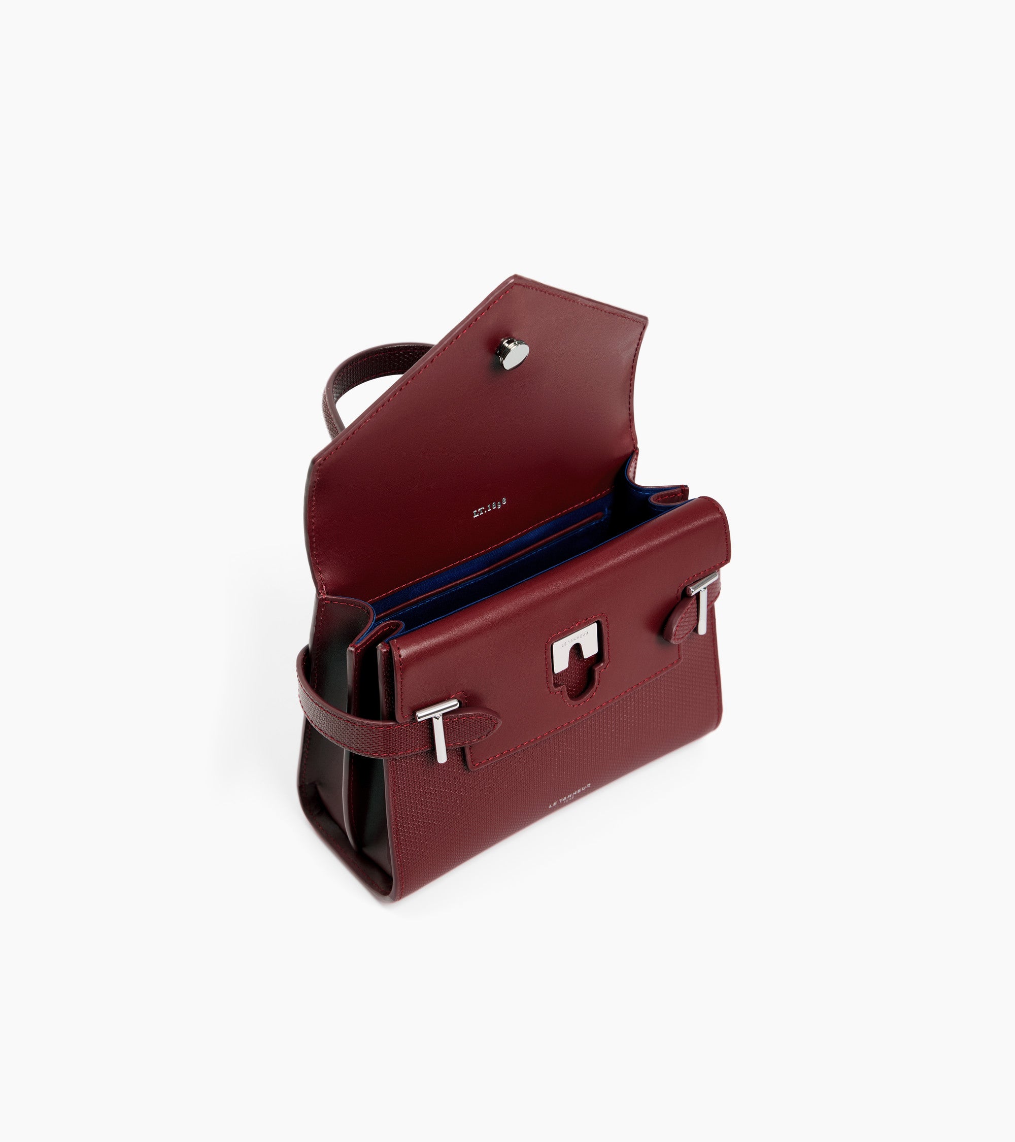 Emilie small handbag with double flap in T-signature leather
