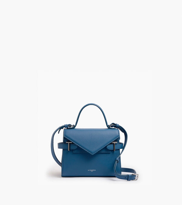 Emilie small handbag with double flap in grained leather