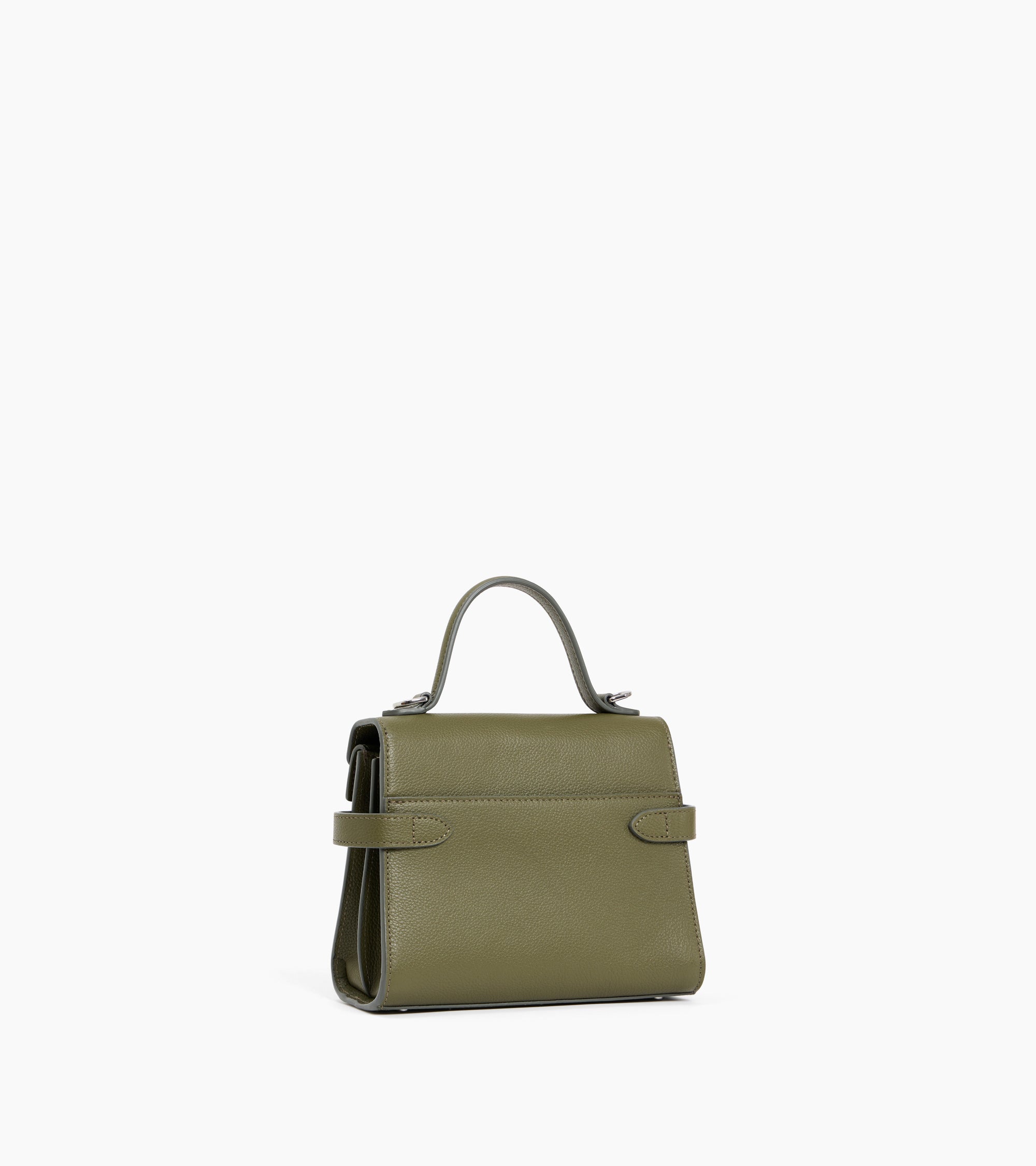 Emilie small handbag with double flap in grained leather