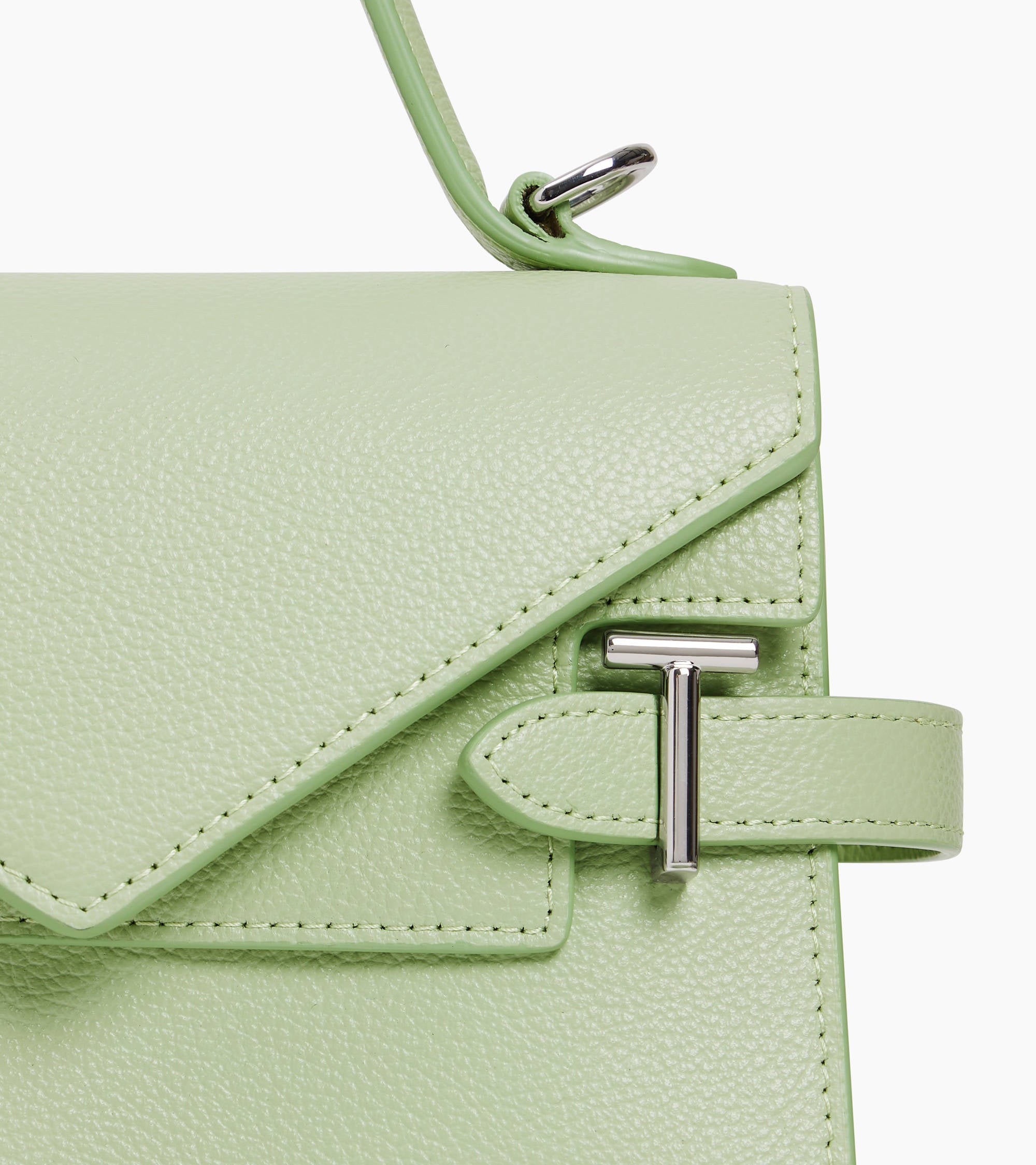 Emilie small handbag with double flap in grained leather