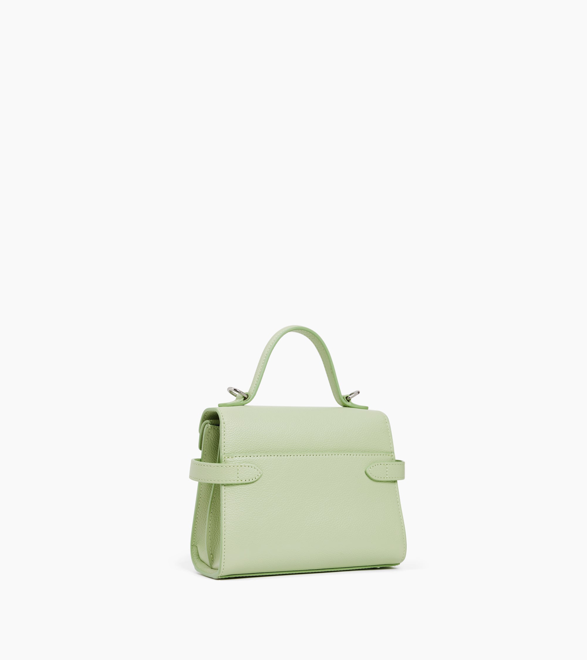 Emilie small handbag with double flap in grained leather
