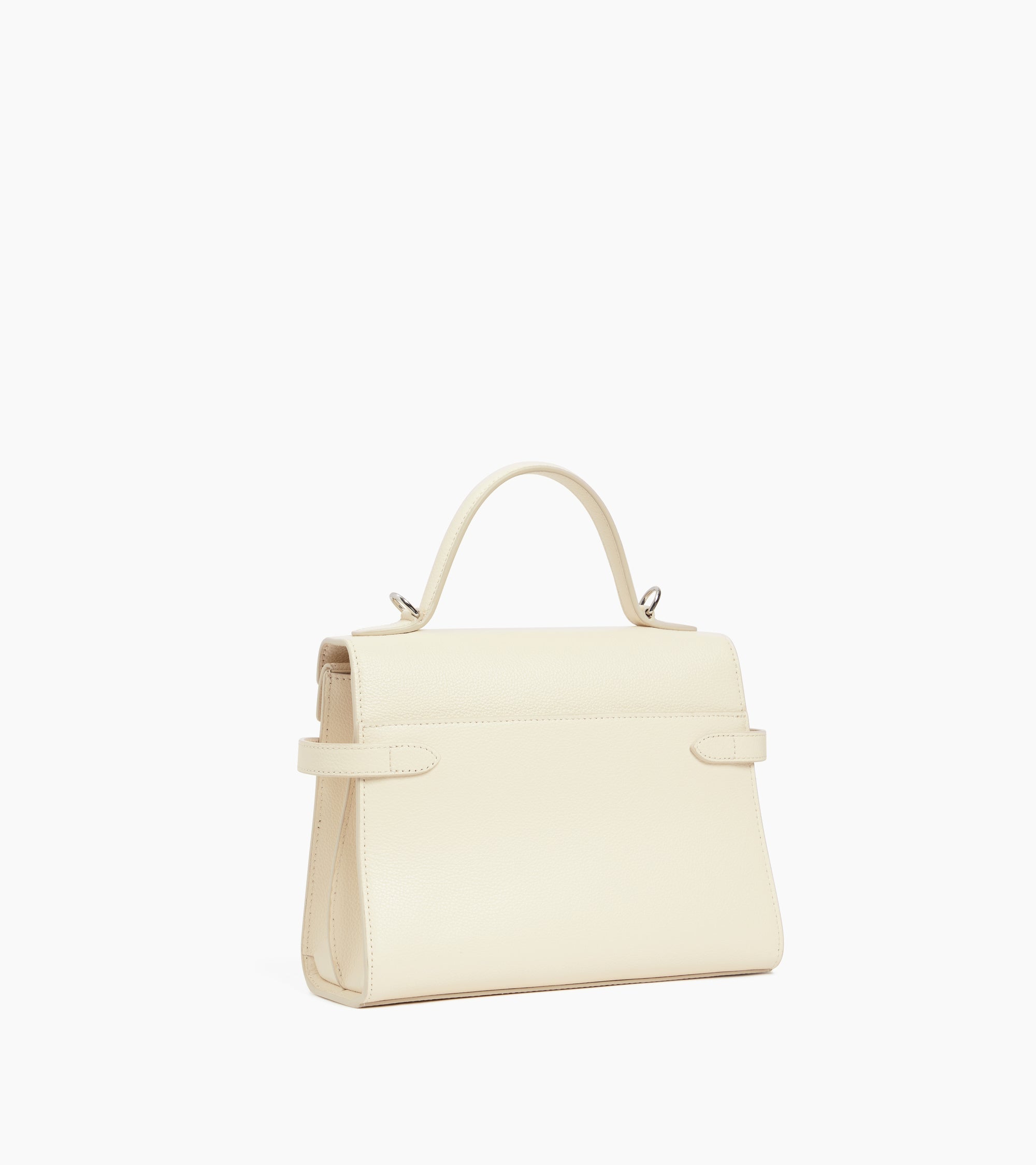 Emilie medium handbag with double flap in grained leather