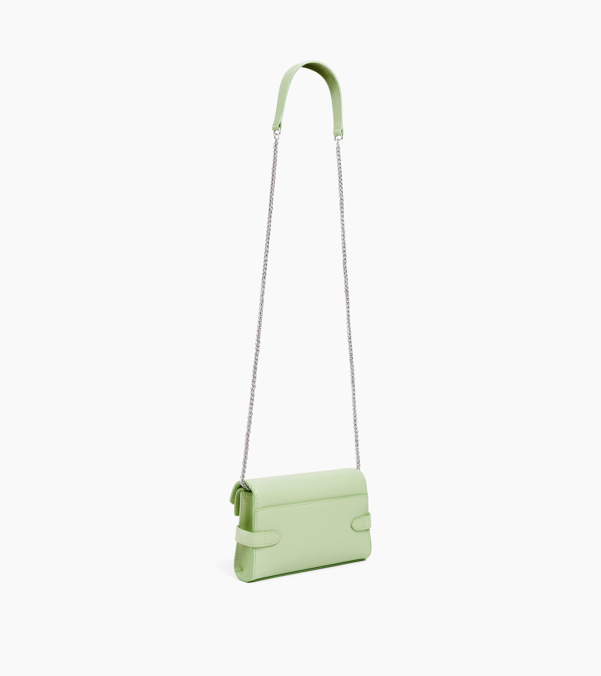 Emilie double flap small pouch in grained leather