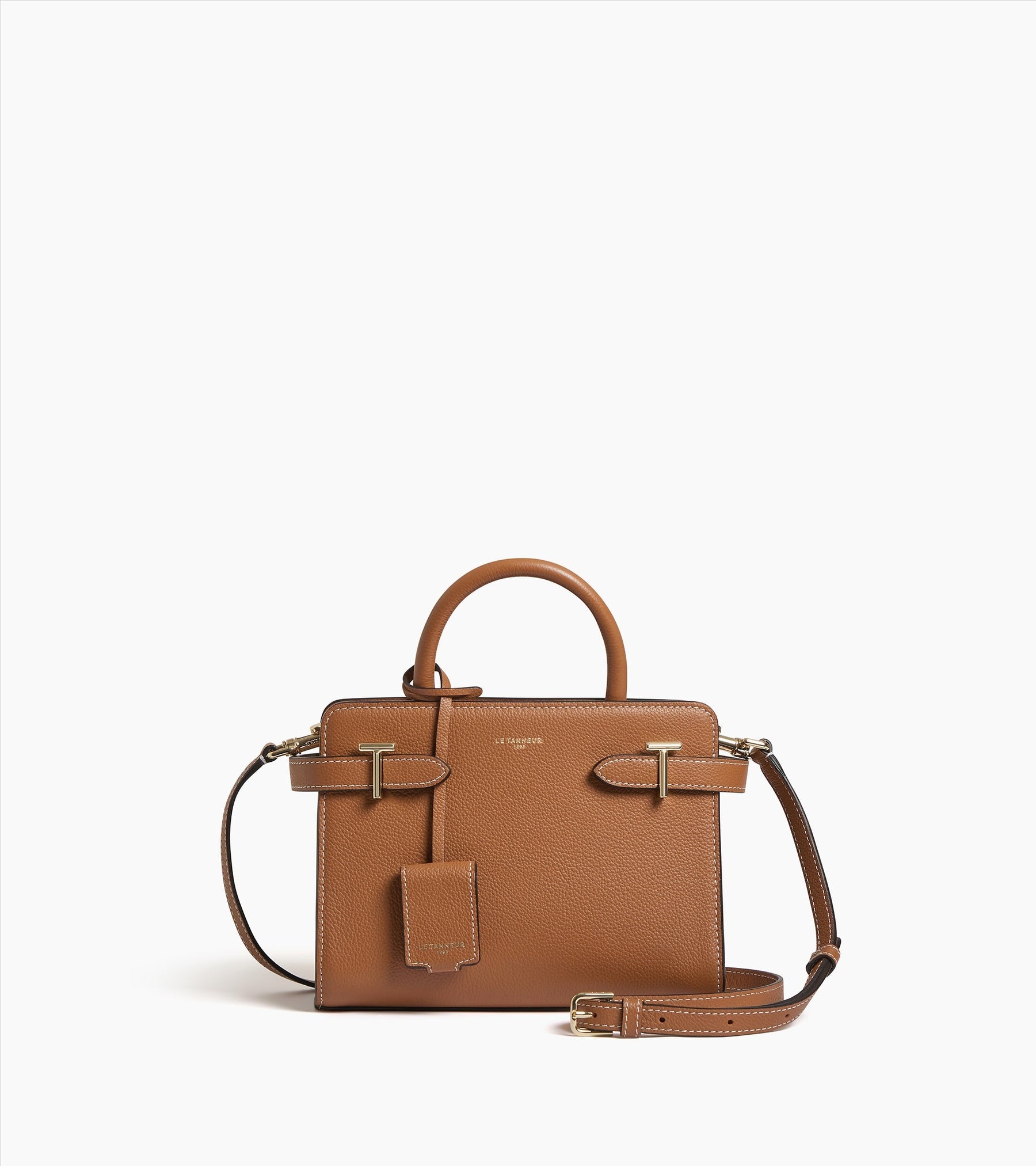 Le Tanneur ROMY グレインレザー ミディアムハンドバッグ Romy large handbag in grained leather Black