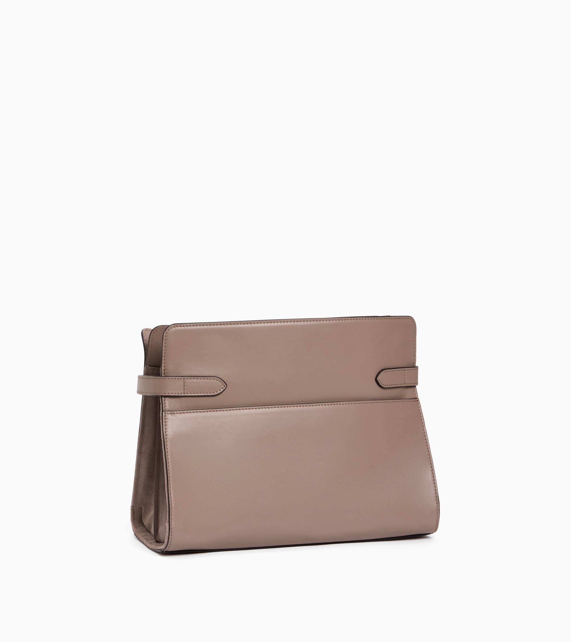 Sac porté épaule grand modèle Emie en cuir lisse et nubuck