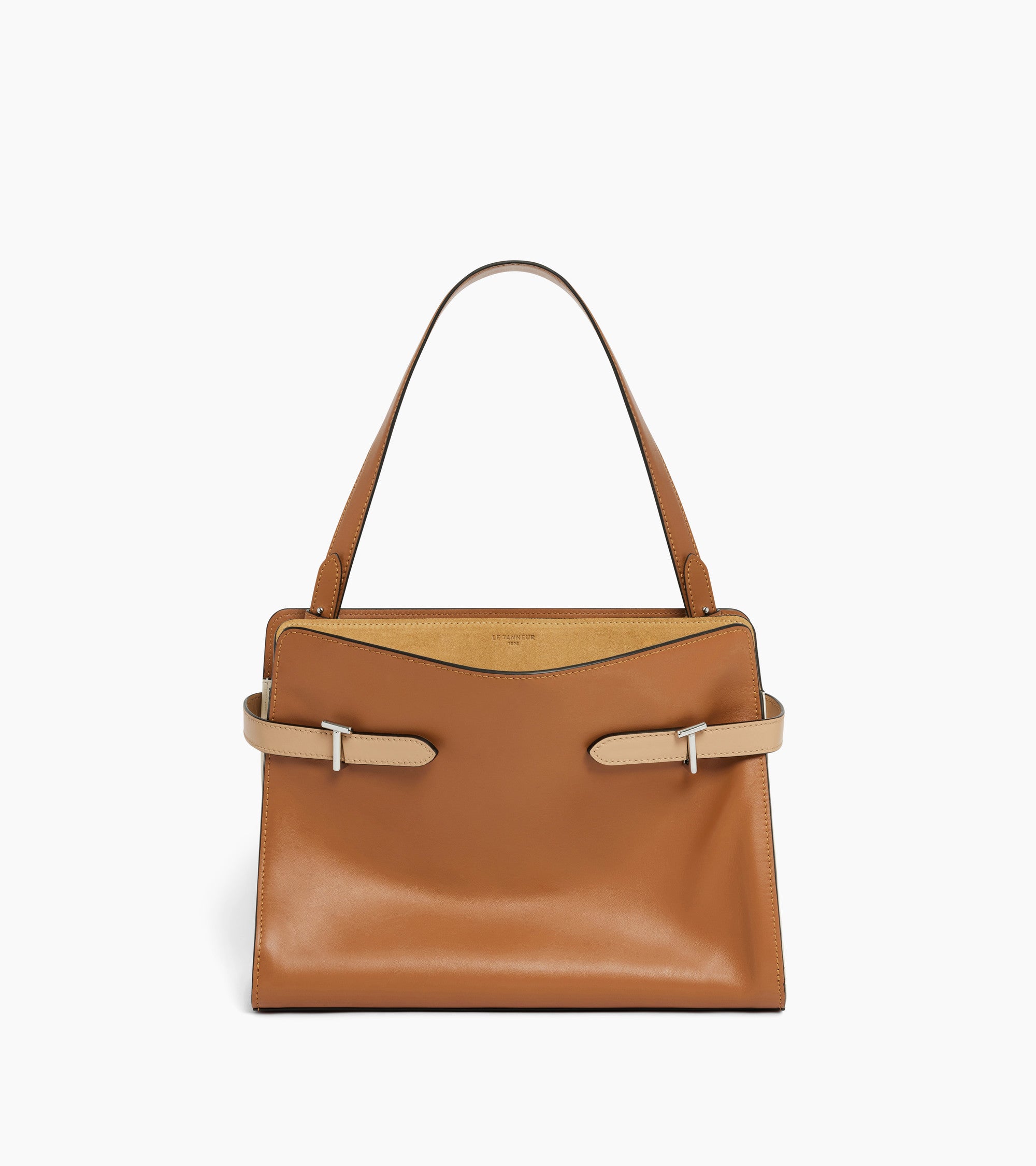Emie large shoulder bag in smooth leather and nubuck