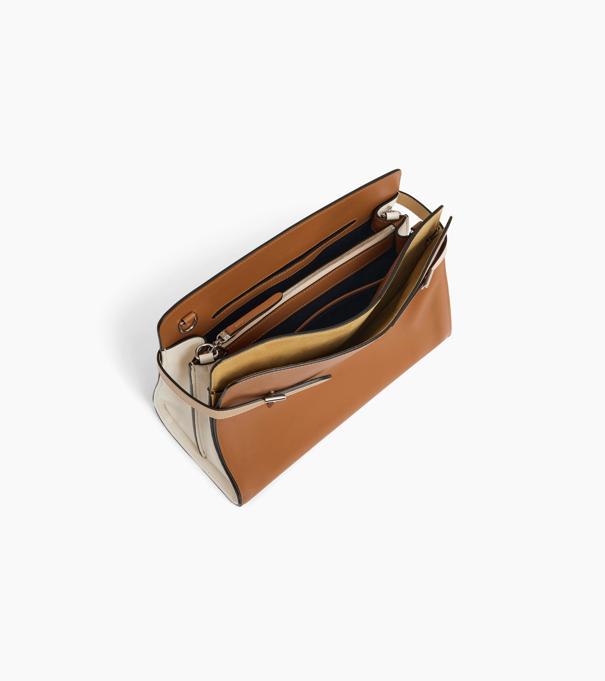 Emie large shoulder bag in smooth leather and nubuck