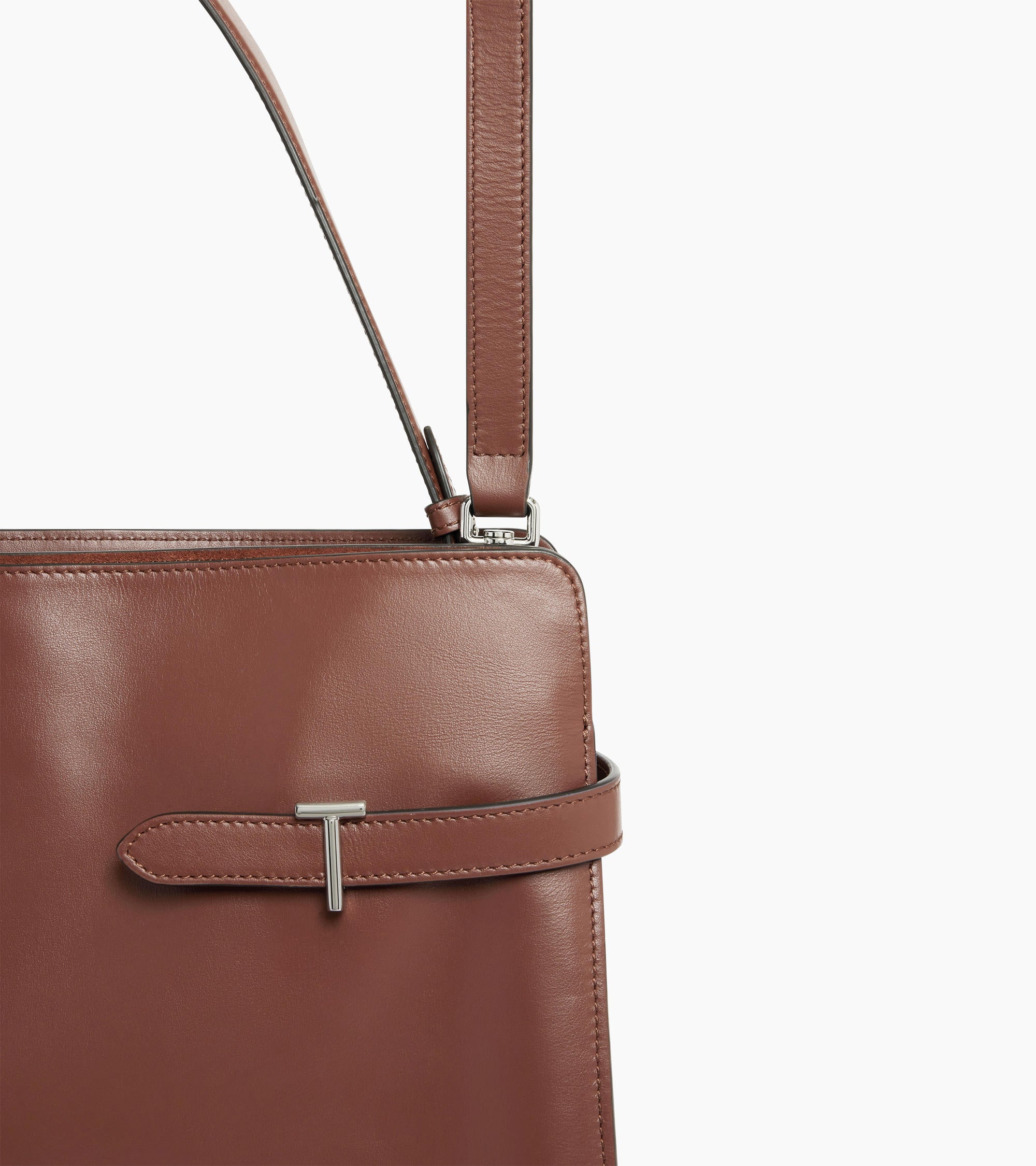Emie maxi shoulder bag in smooth leather and nubuck
