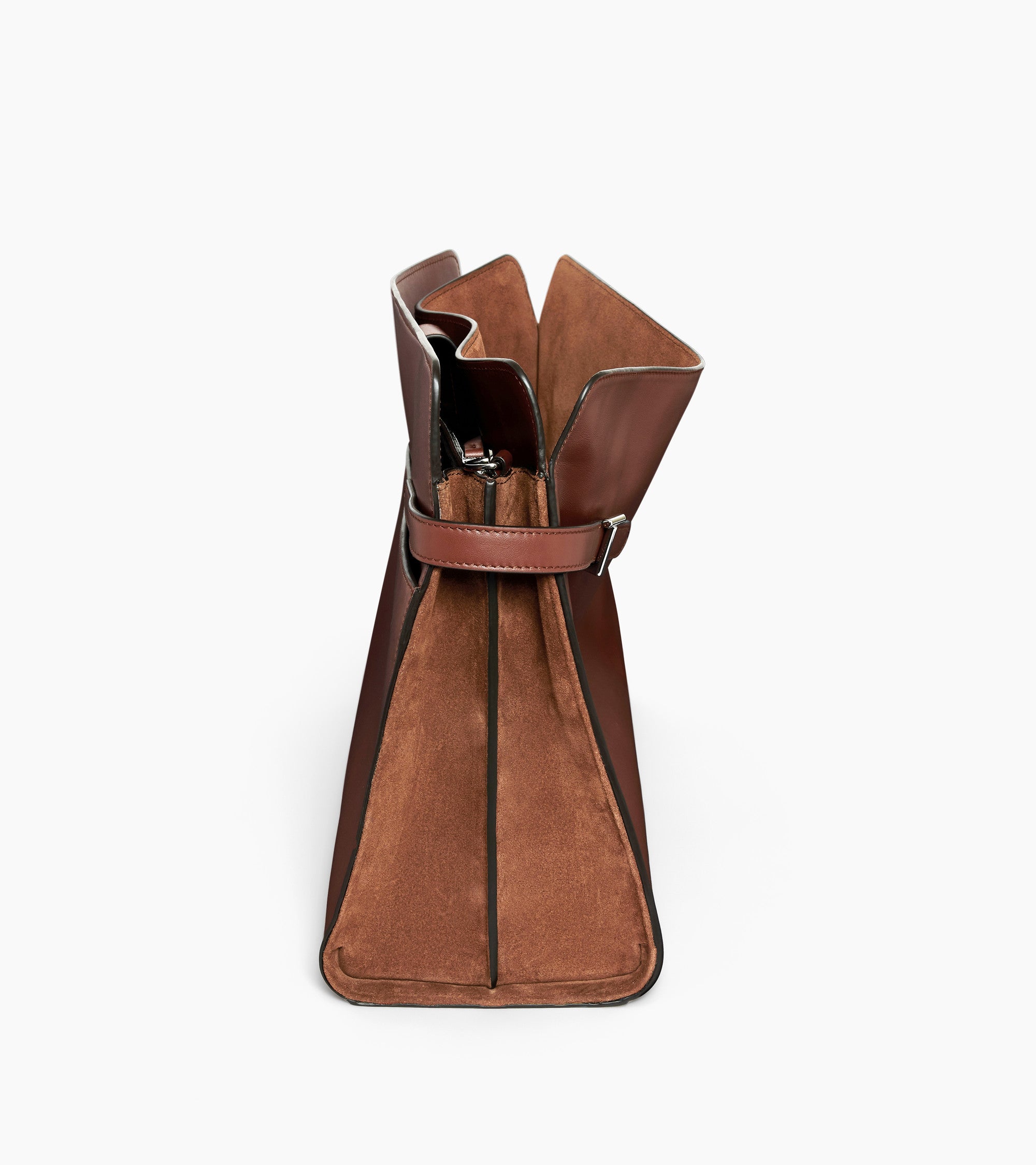 Emie maxi shoulder bag in smooth leather and nubuck
