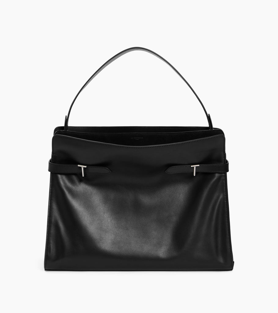 Emie maxi shoulder bag in smooth leather and nubuck
