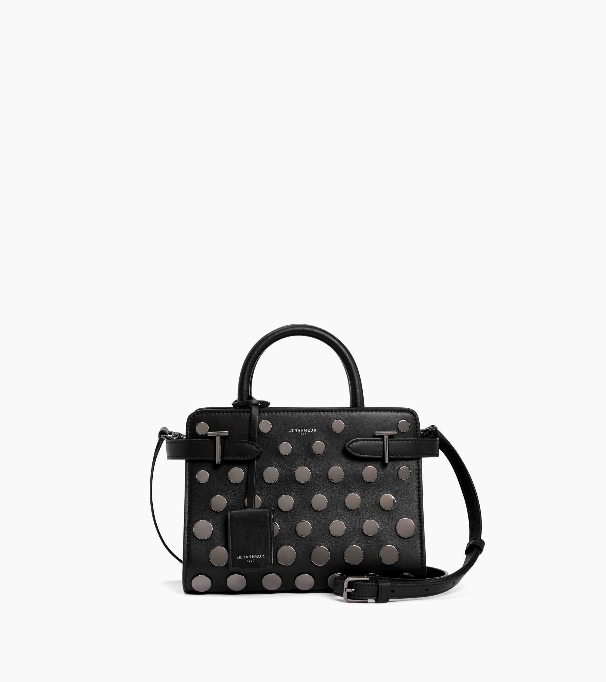 Emilie small handbag in smooth leather with studs