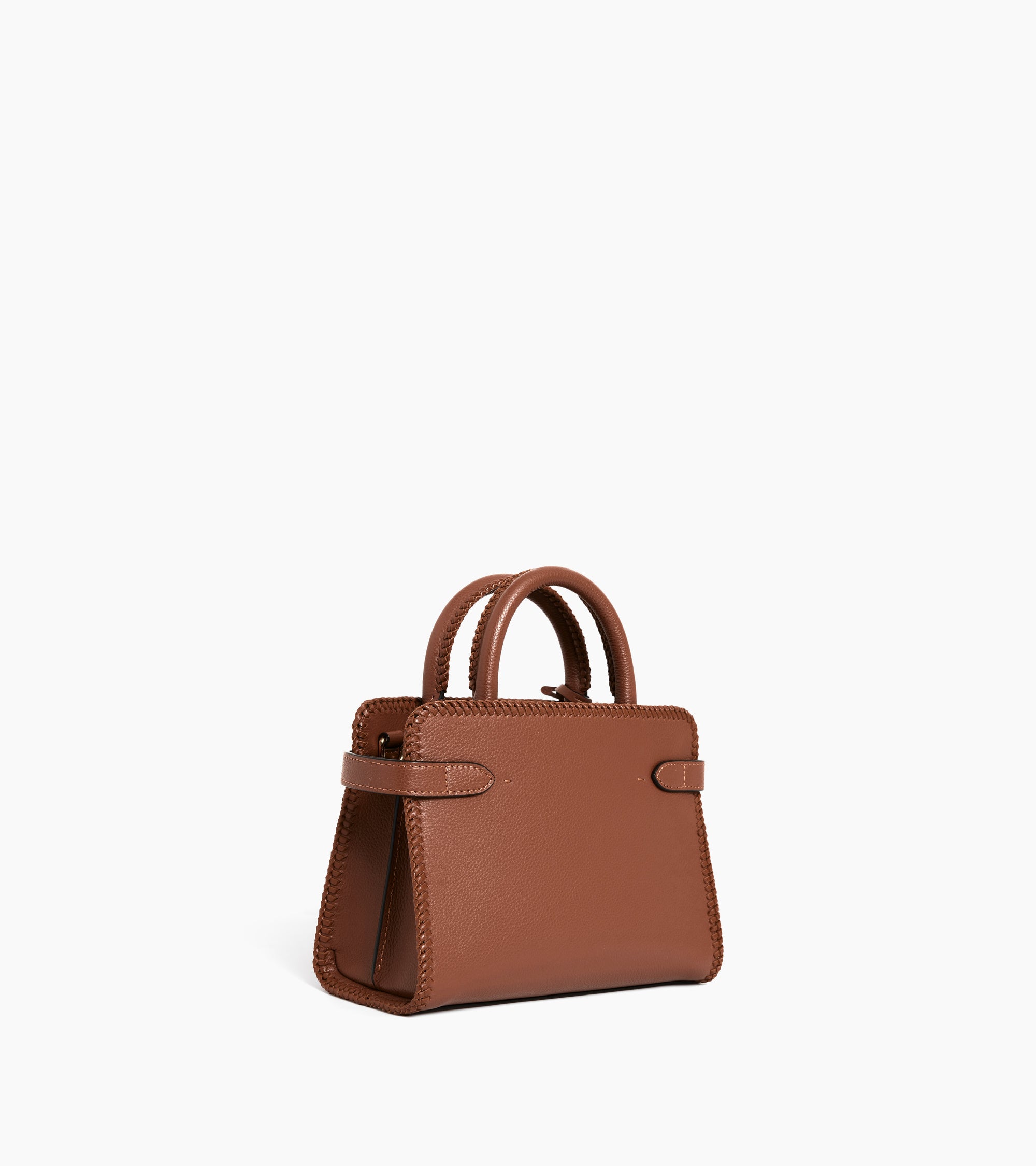 Emilie small handbag in grained leather with topstitching