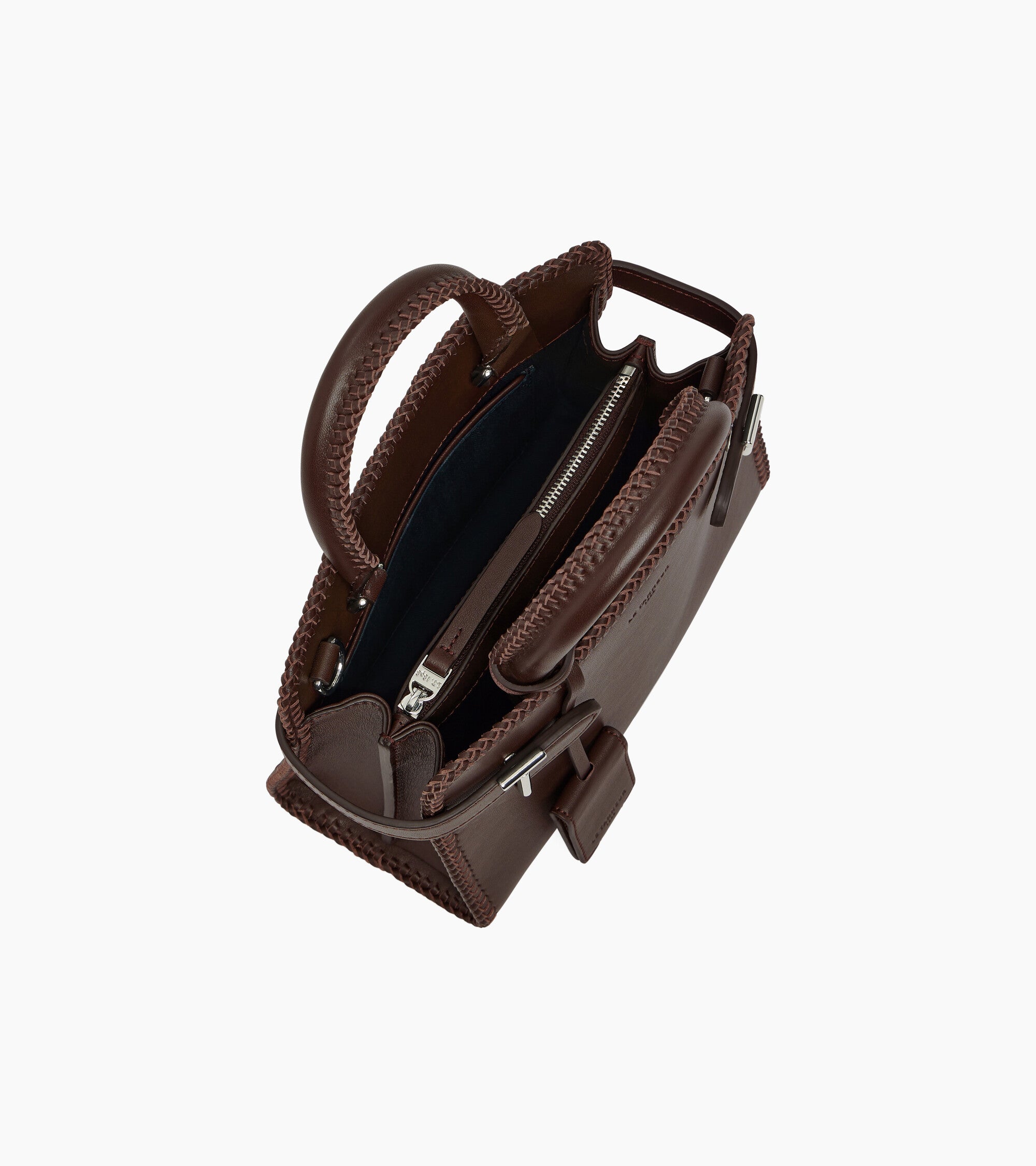 Emile small handbag with topstitching in smooth leather