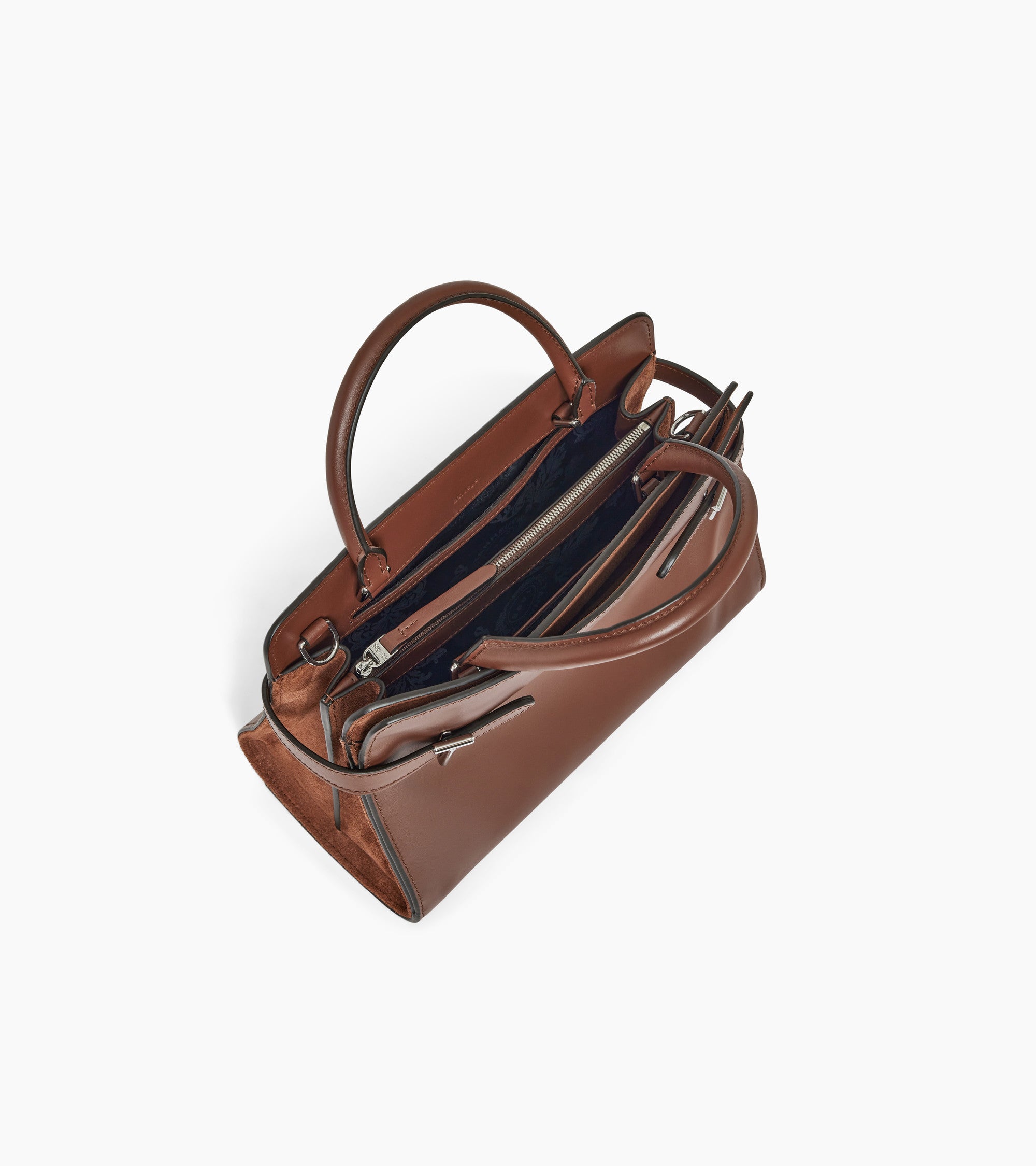 Emie medium handbag in smooth leather and nubuck