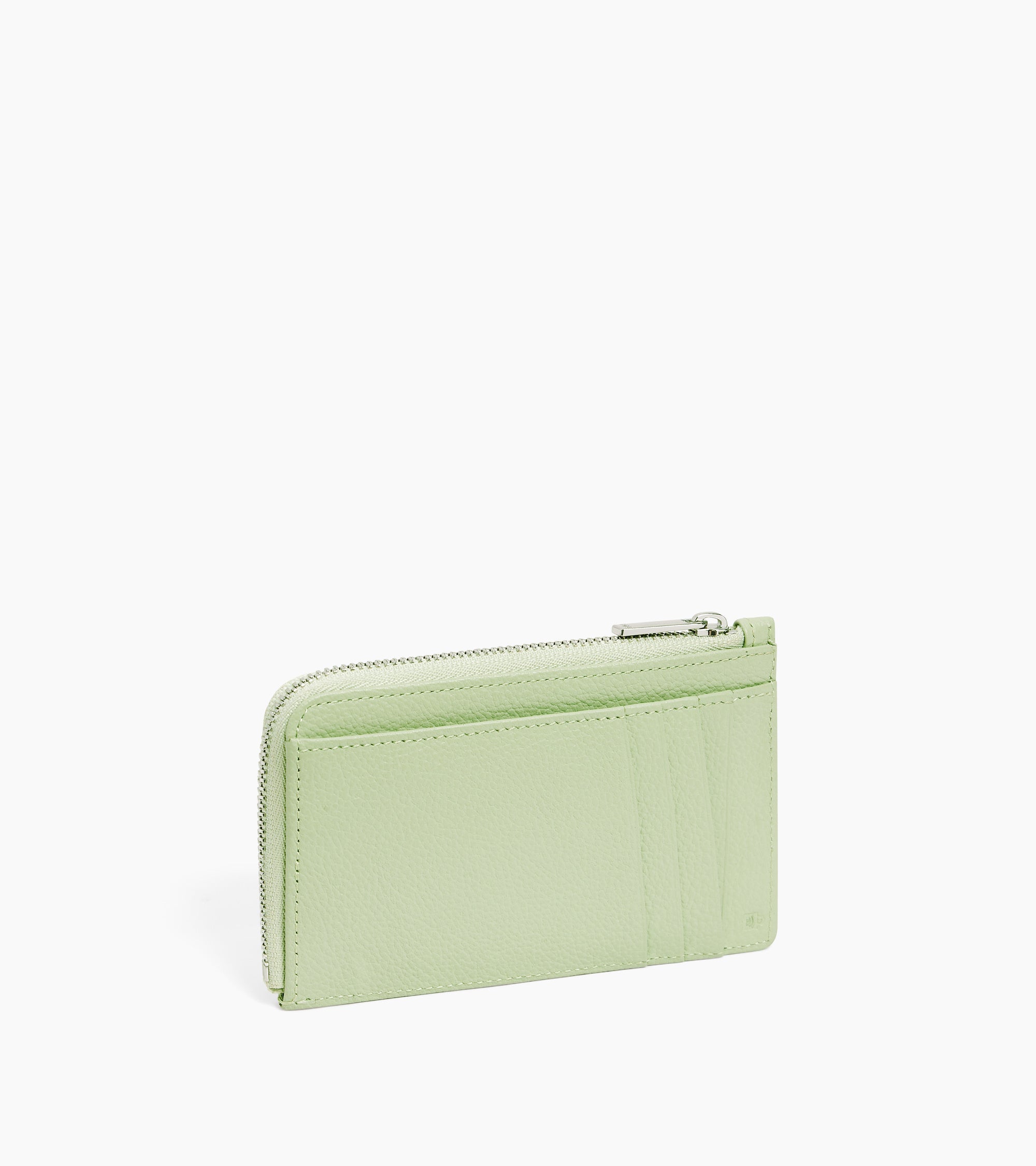 Emilie zipped card holder in grained leather