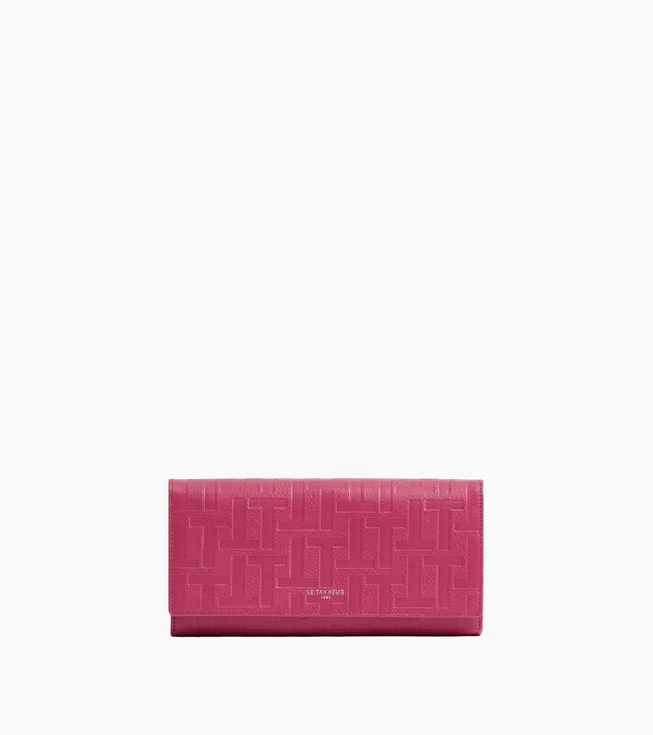 Emilie flap closure travel companion in embossed -leather