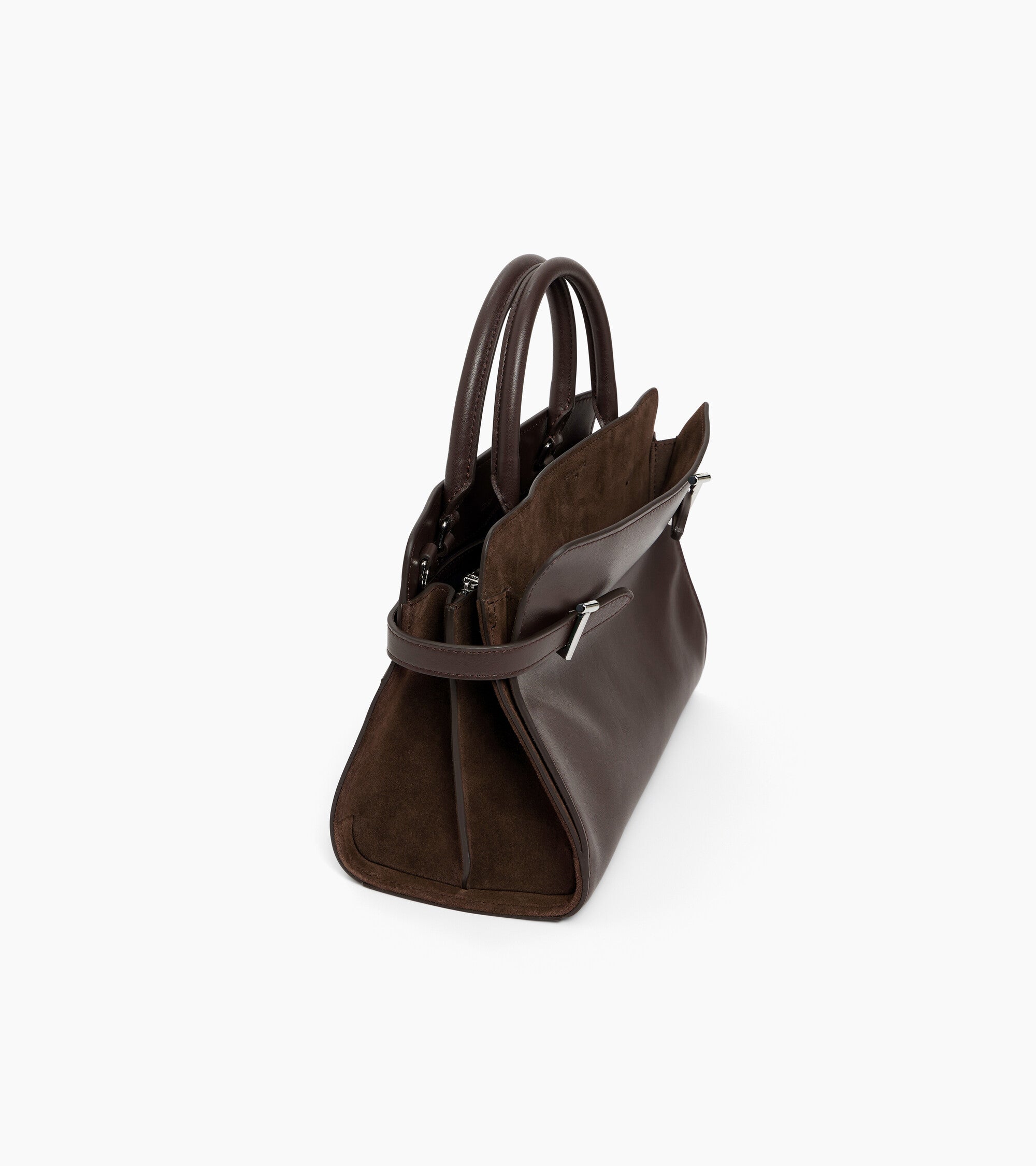 Emie medium handbag in smooth leather and suede split leather