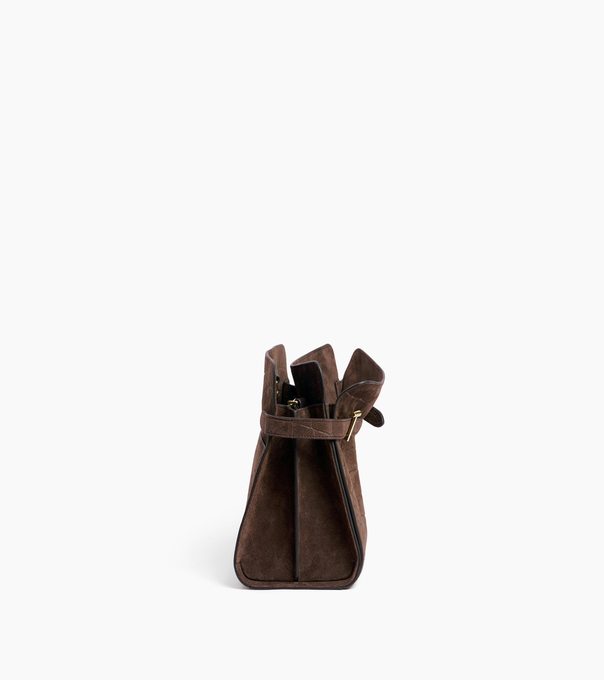 Emie large shoulder bag in mock croc suede split leather
