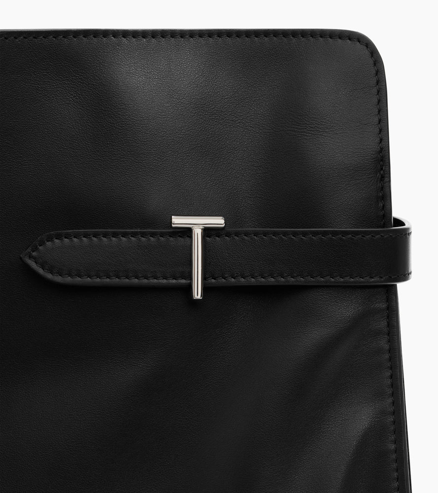 Maxi shoulder bag in smooth leather and nubuck