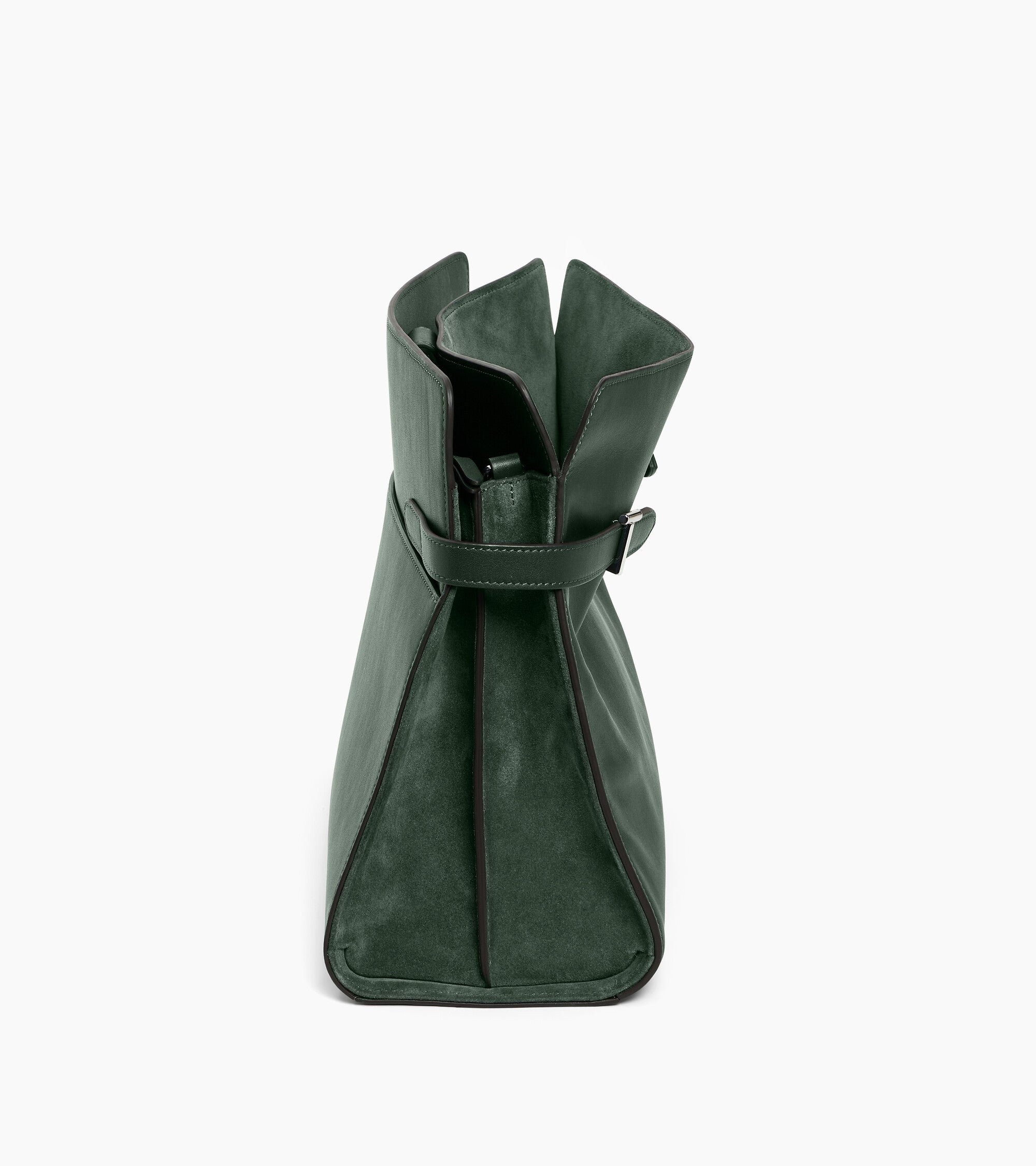 Emie maxi handbag in smooth leather and suede