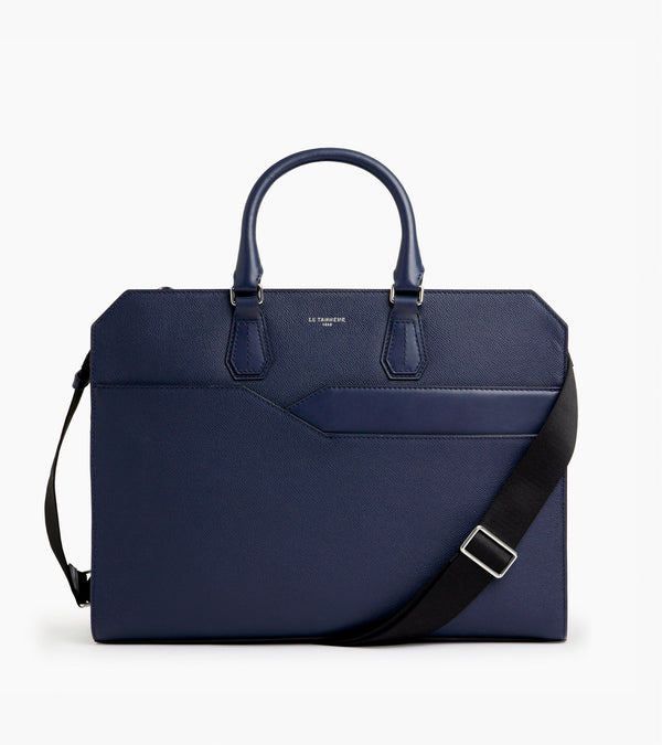 Gaston slim 15" briefcase in cross grain leather