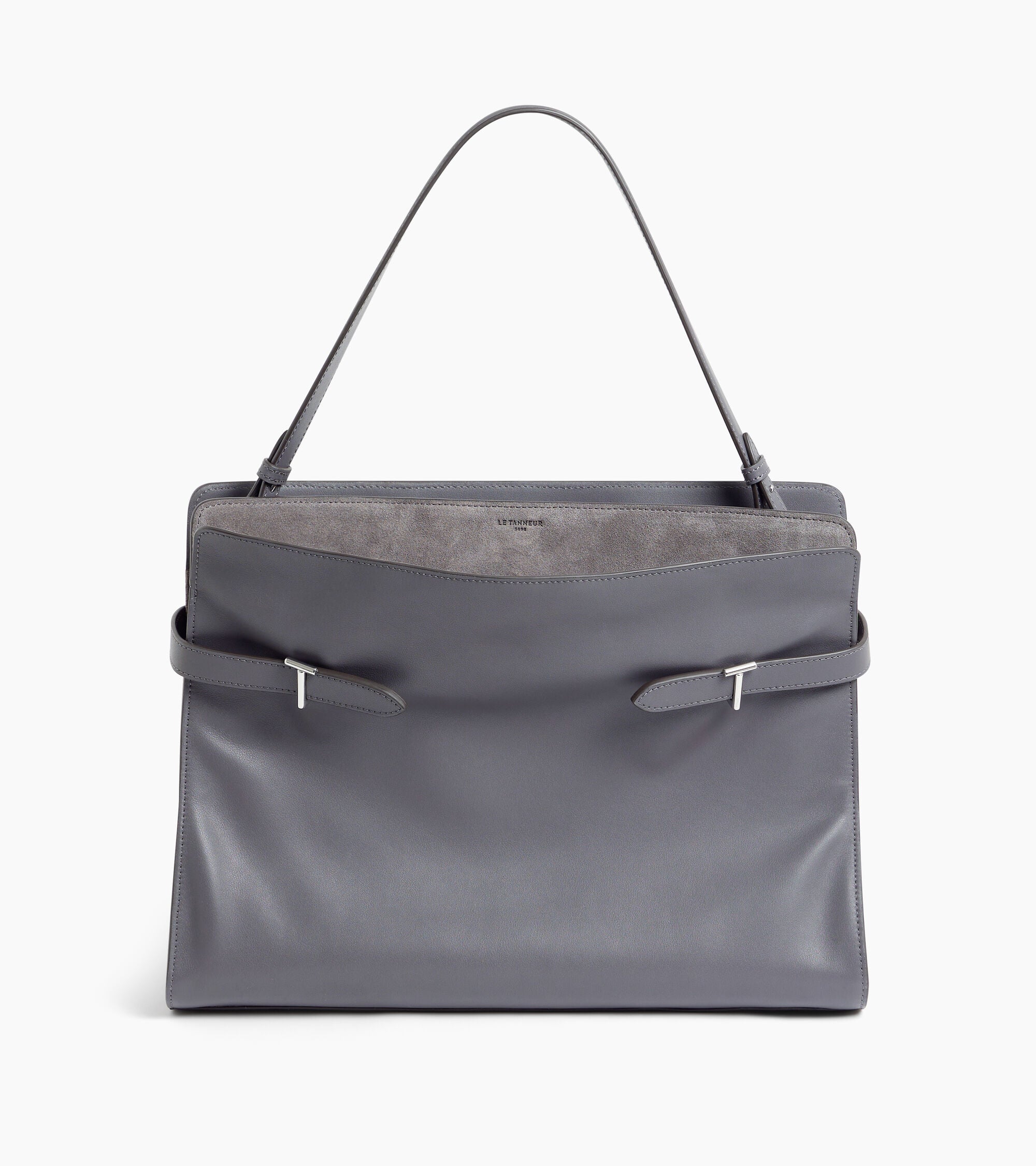 Emie maxi handbag in smooth leather and suede