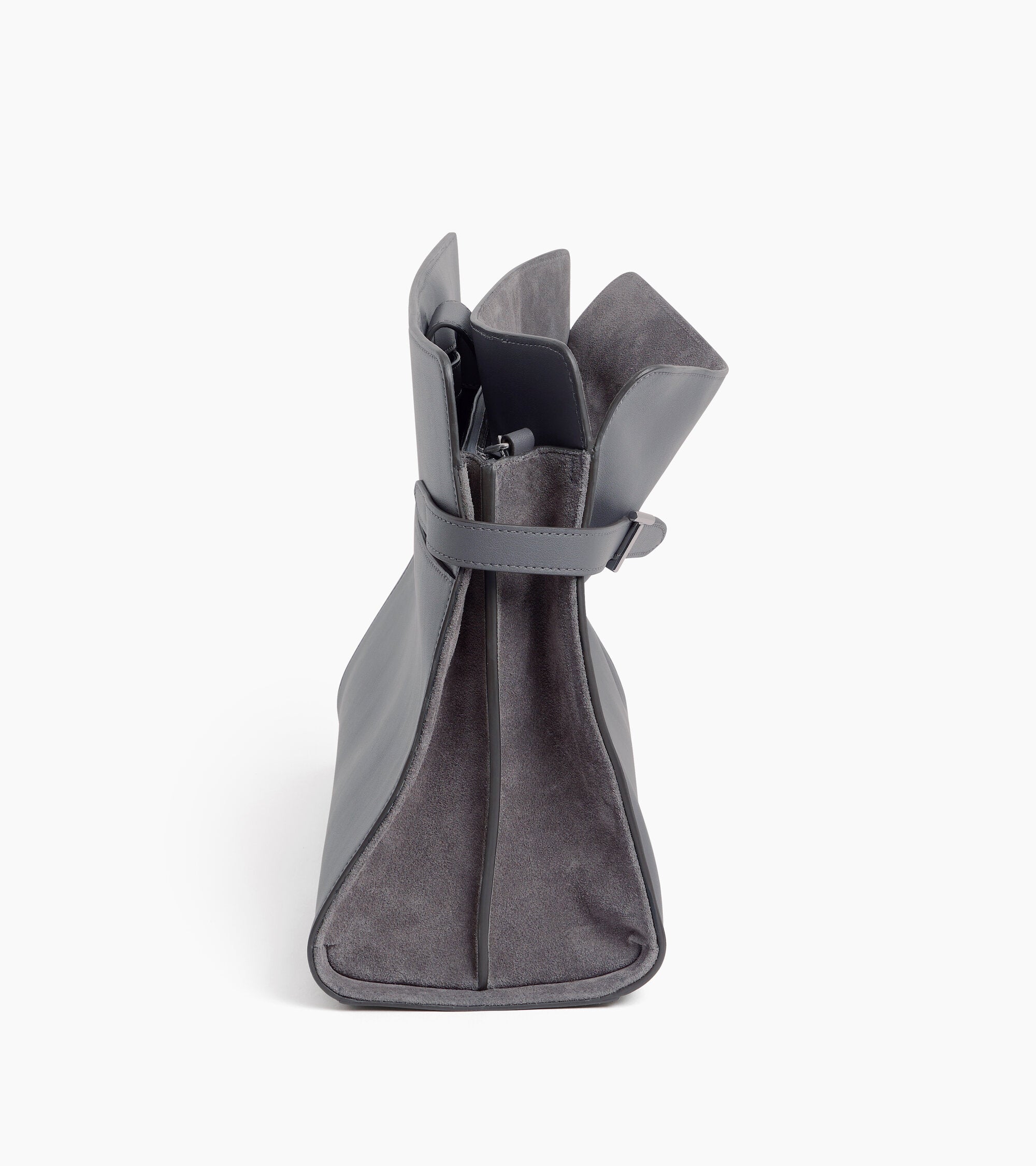 Emie maxi handbag in smooth leather and suede