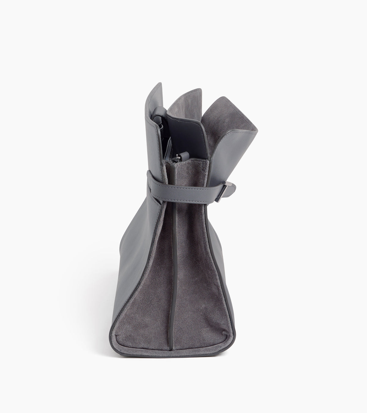 Emie maxi handbag in smooth leather and suede