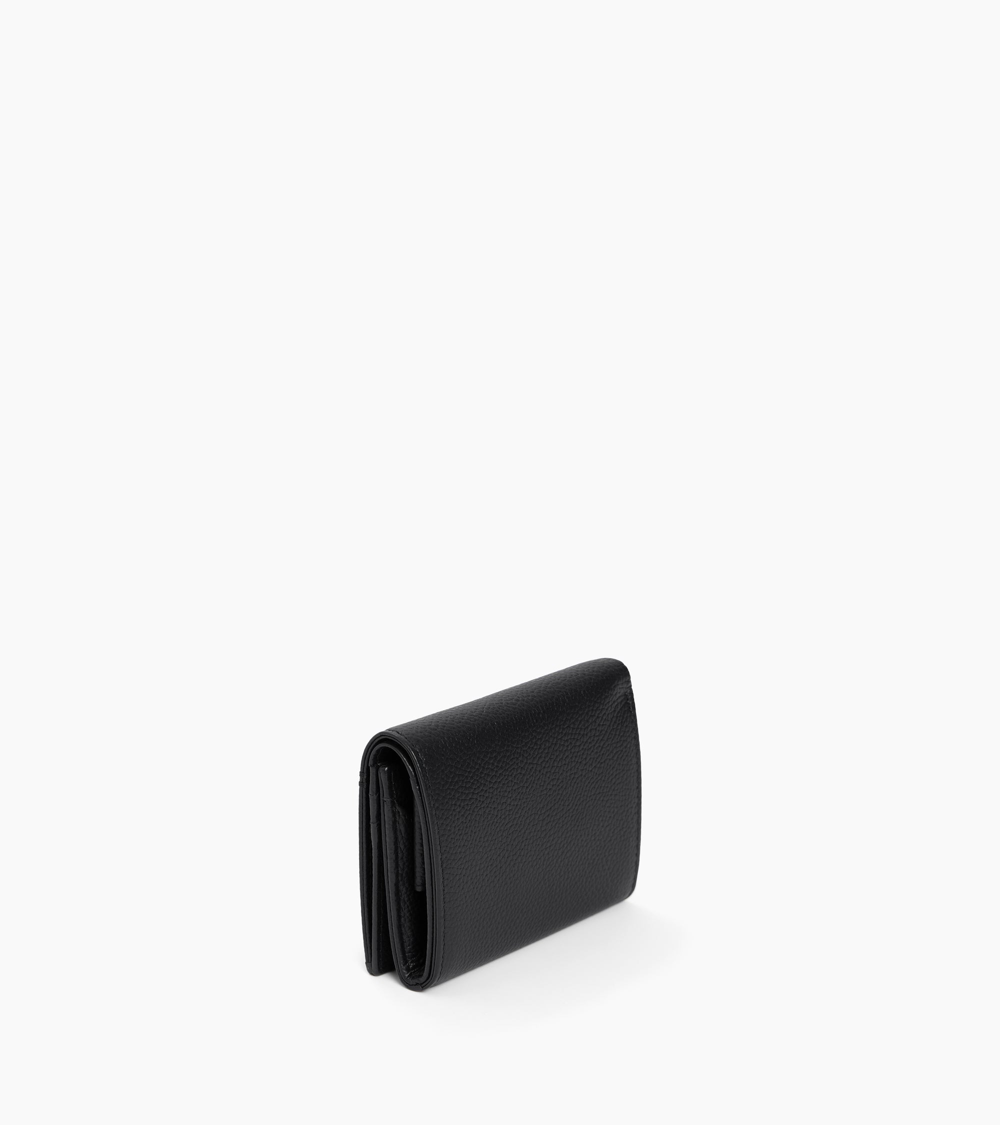 Lucien box-style coin purse with banknote pocket in grained leather
