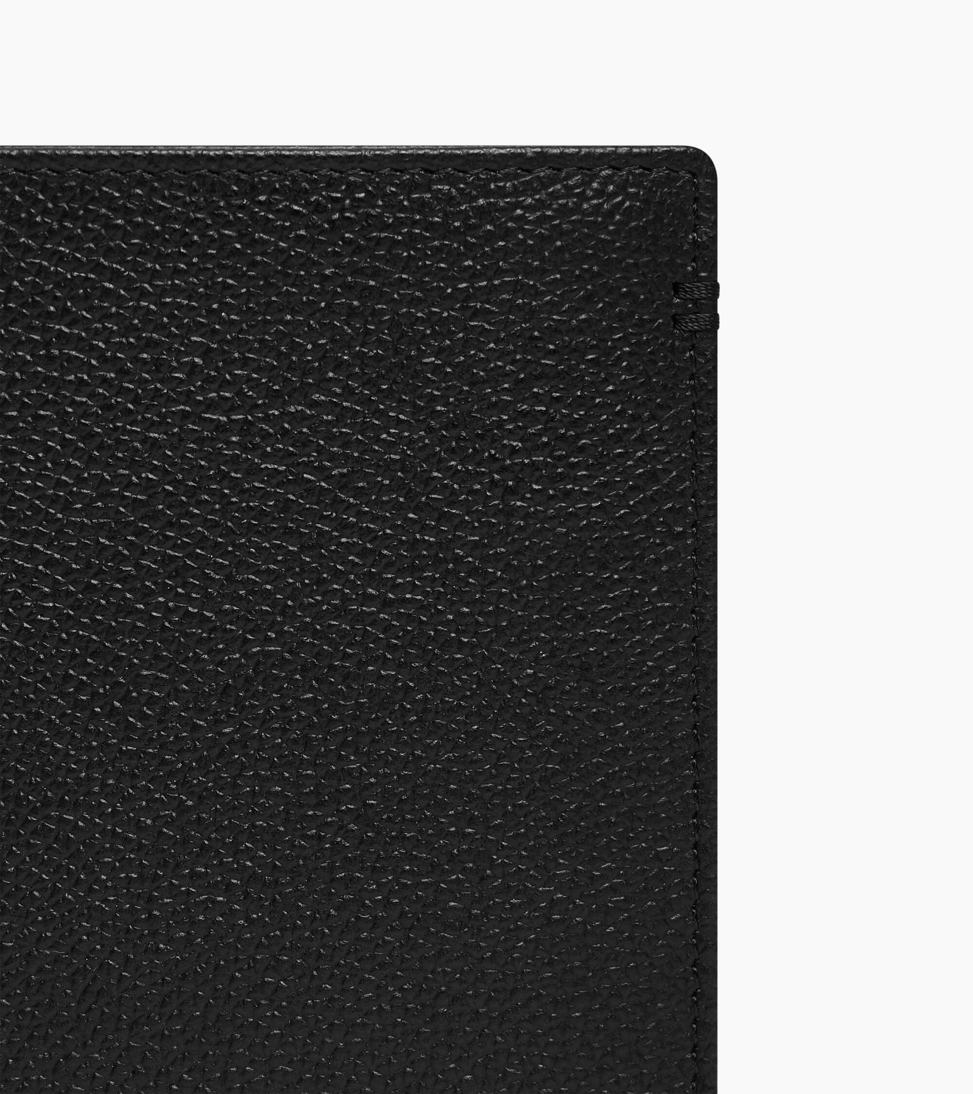 Lucien large vertical two-fold zipped wallet in grained leather